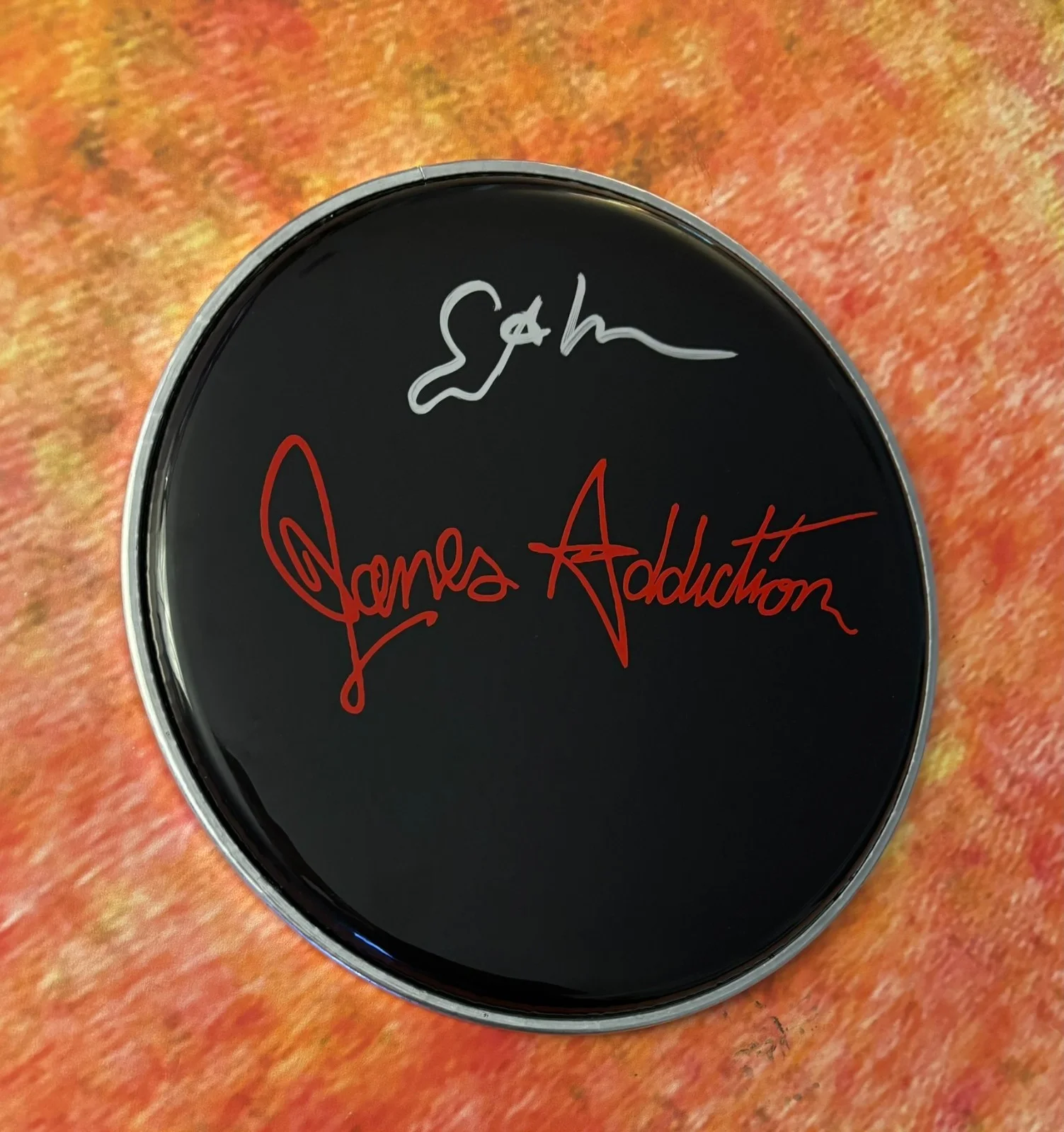 GFA Jane's Addiction Drummer * STEPHEN PERKINS * Signed 10" Drumhead S6 COA, image 4