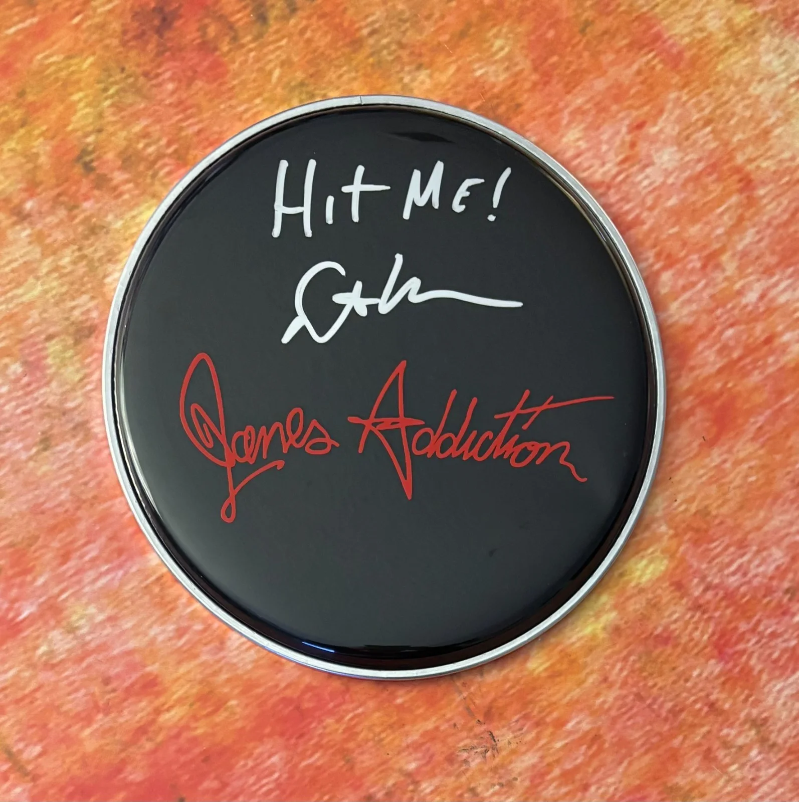 GFA Jane's Addiction Drummer * STEPHEN PERKINS * Signed 10" Drumhead S5 COA, image 3