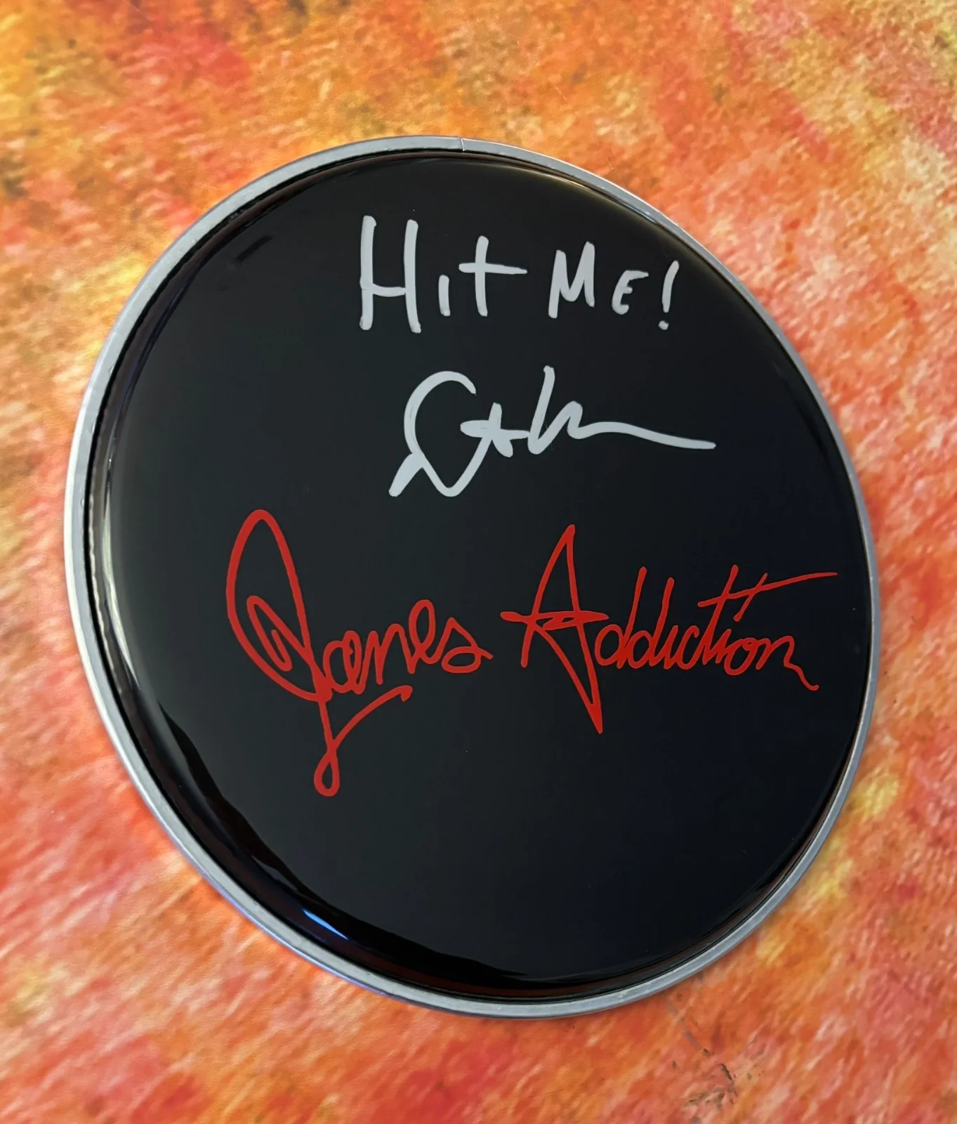 GFA Jane's Addiction Drummer * STEPHEN PERKINS * Signed 10" Drumhead S5 COA, image 4
