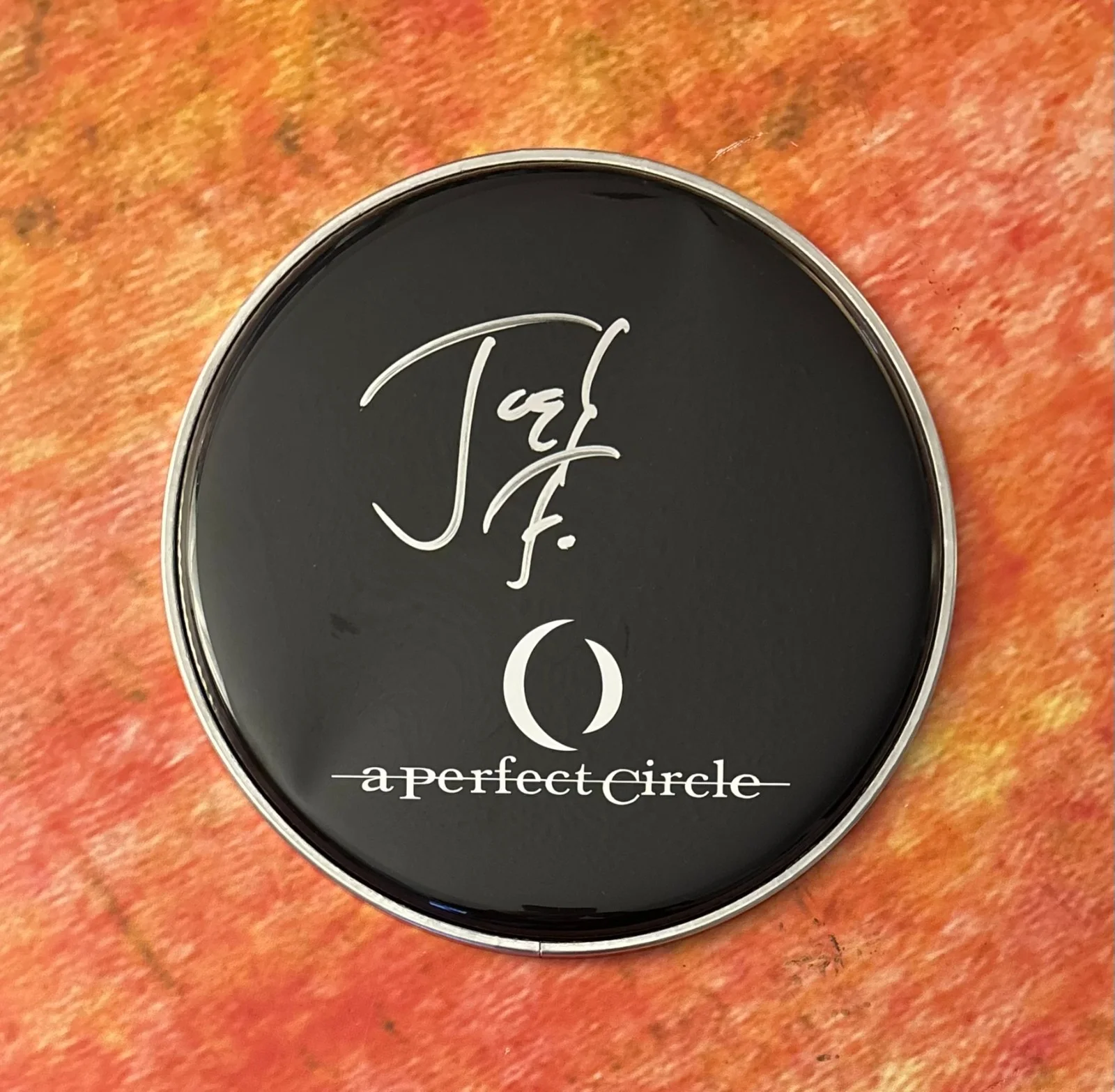 GFA A Perfect Circle Band Drummer * JOSH FREESE * Signed 10" Drumhead COA, image 2