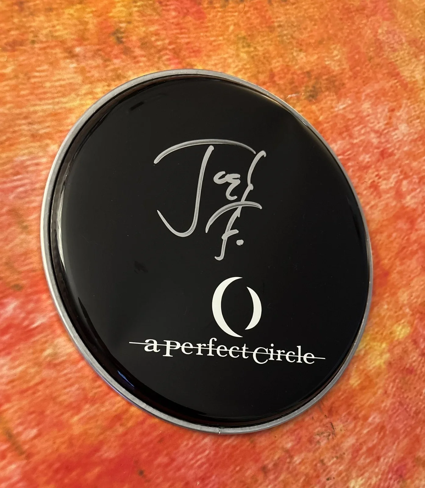 GFA A Perfect Circle Band Drummer * JOSH FREESE * Signed 10" Drumhead COA, image 3
