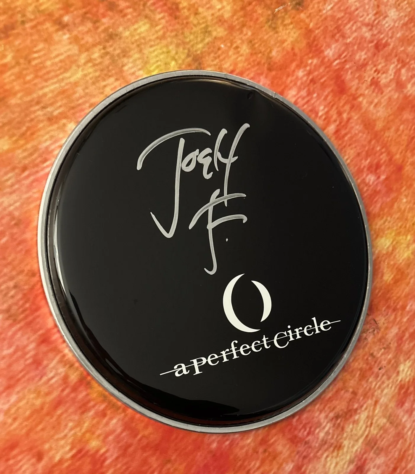 GFA A Perfect Circle Band Drummer * JOSH FREESE * Signed 10" Drumhead COA, image 3