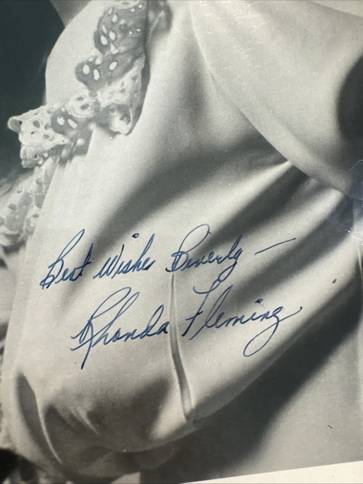 Original Photo 8 X 10 Rhonda Fleming Autograph Authentic Signed 40’s Actress, image 2