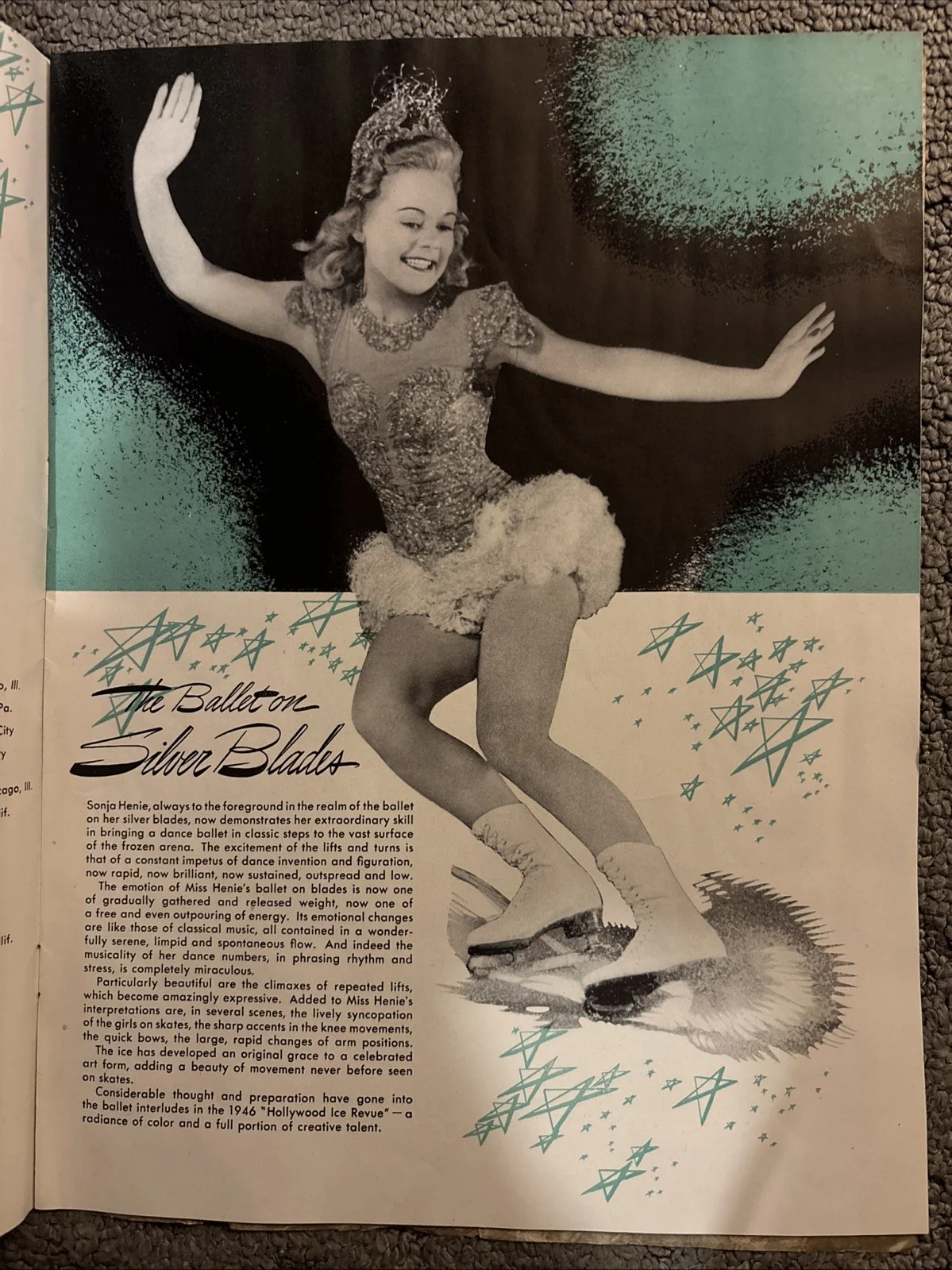 Sonja Henie 1946 Ice Revue Booklet Ice Skater, изображение 2