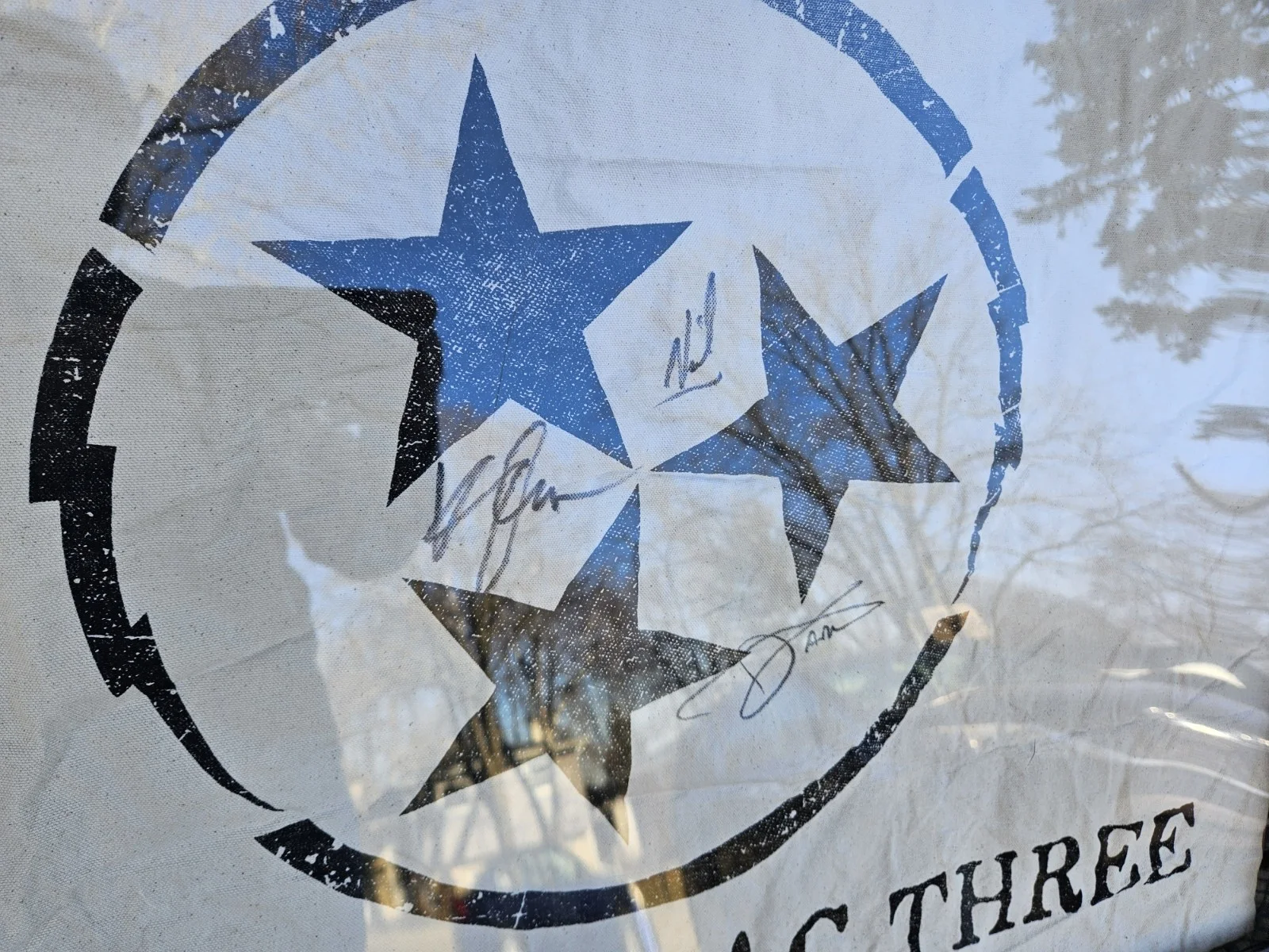 THE CADILLAC THREE ENTIRE BAND SIGNED Canvas Flag, image 3