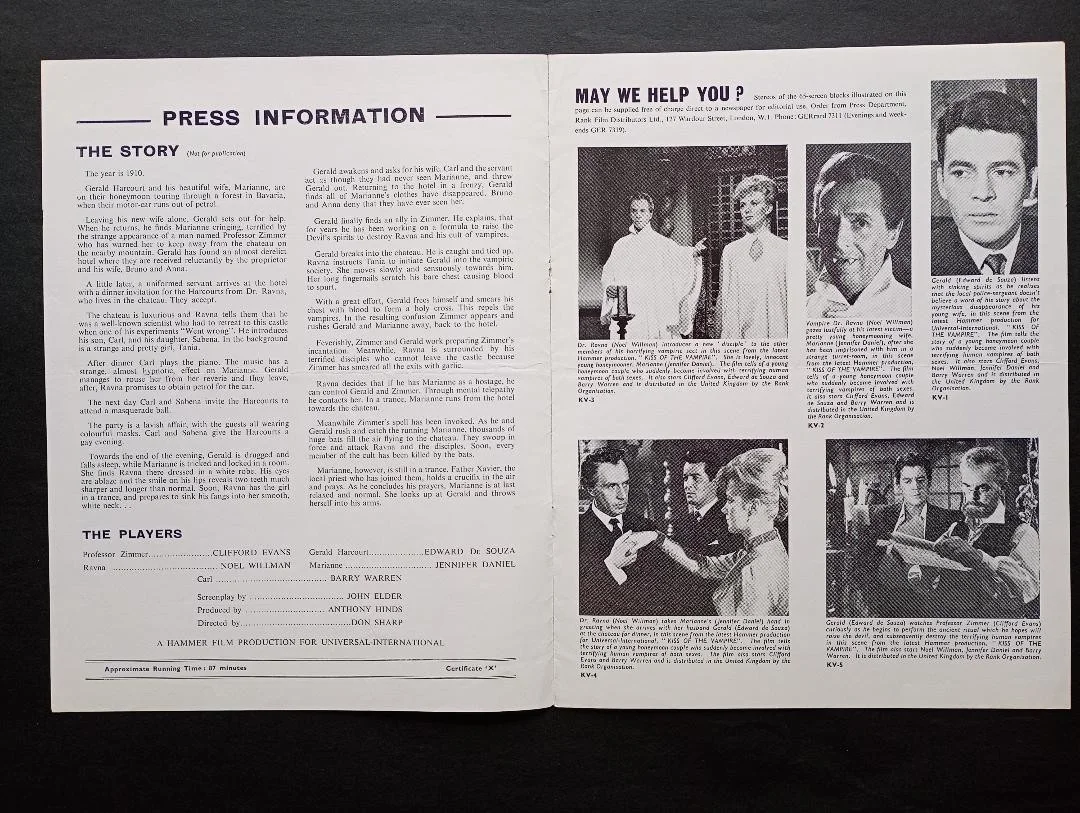 KISS OF THE VAMPIRE pressbook, image 2