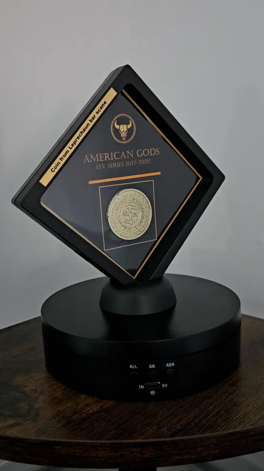RARE - American Gods prop: Coin from Leprechaun bar scene larger black display, image 2