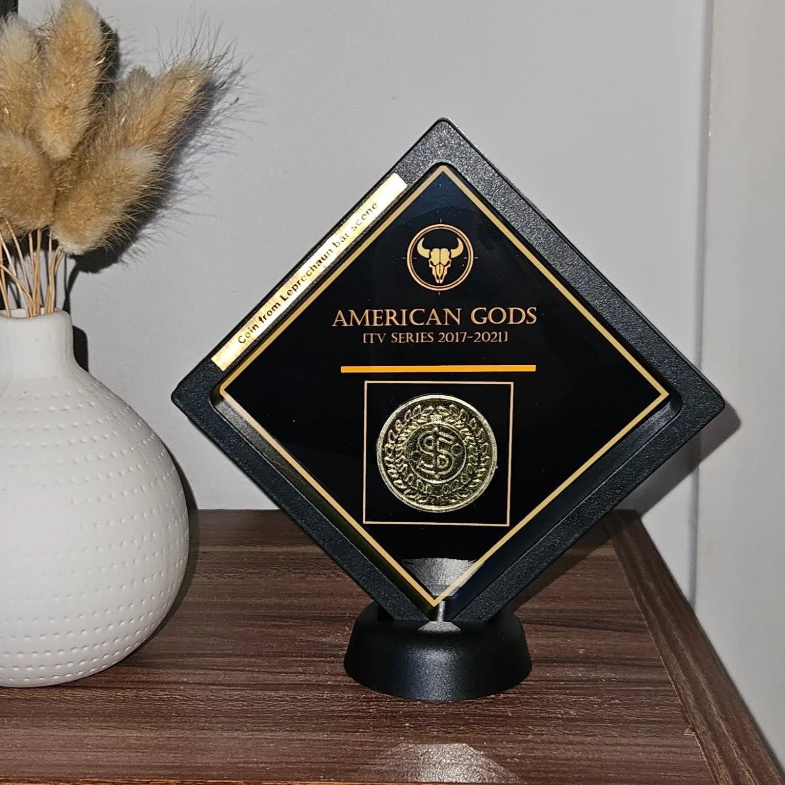 RARE - American Gods prop: Coin from Leprechaun bar scene larger black display, image 4