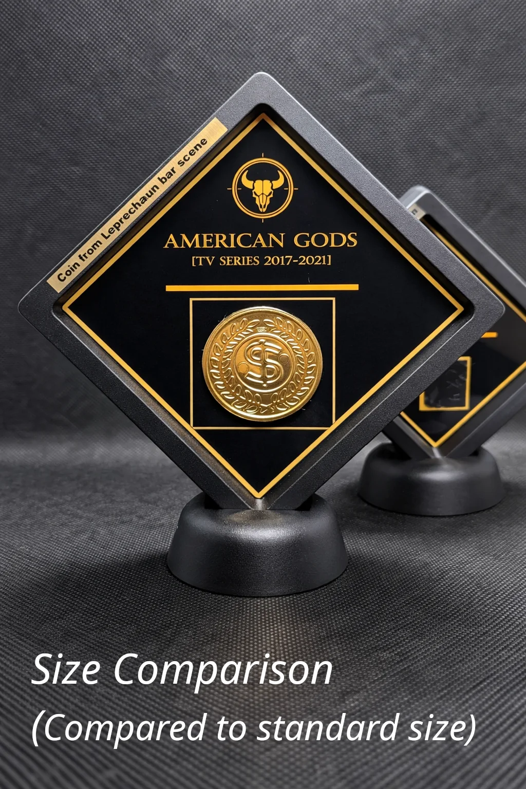 RARE - American Gods prop: Coin from Leprechaun bar scene larger black display, image 5