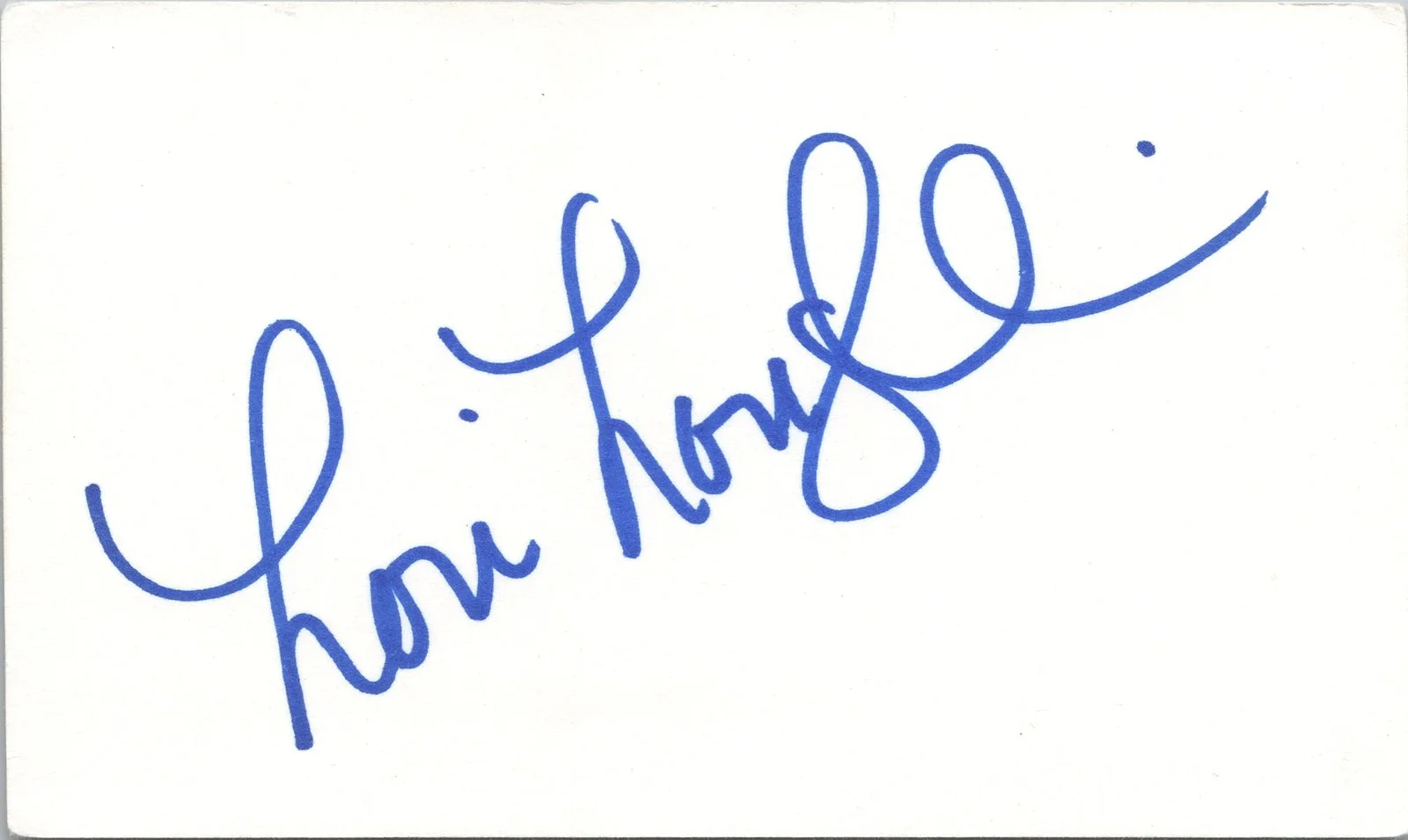 Lori Loughlin — Lori Loughlin Signed 3x5 Index Card Full House Autographed