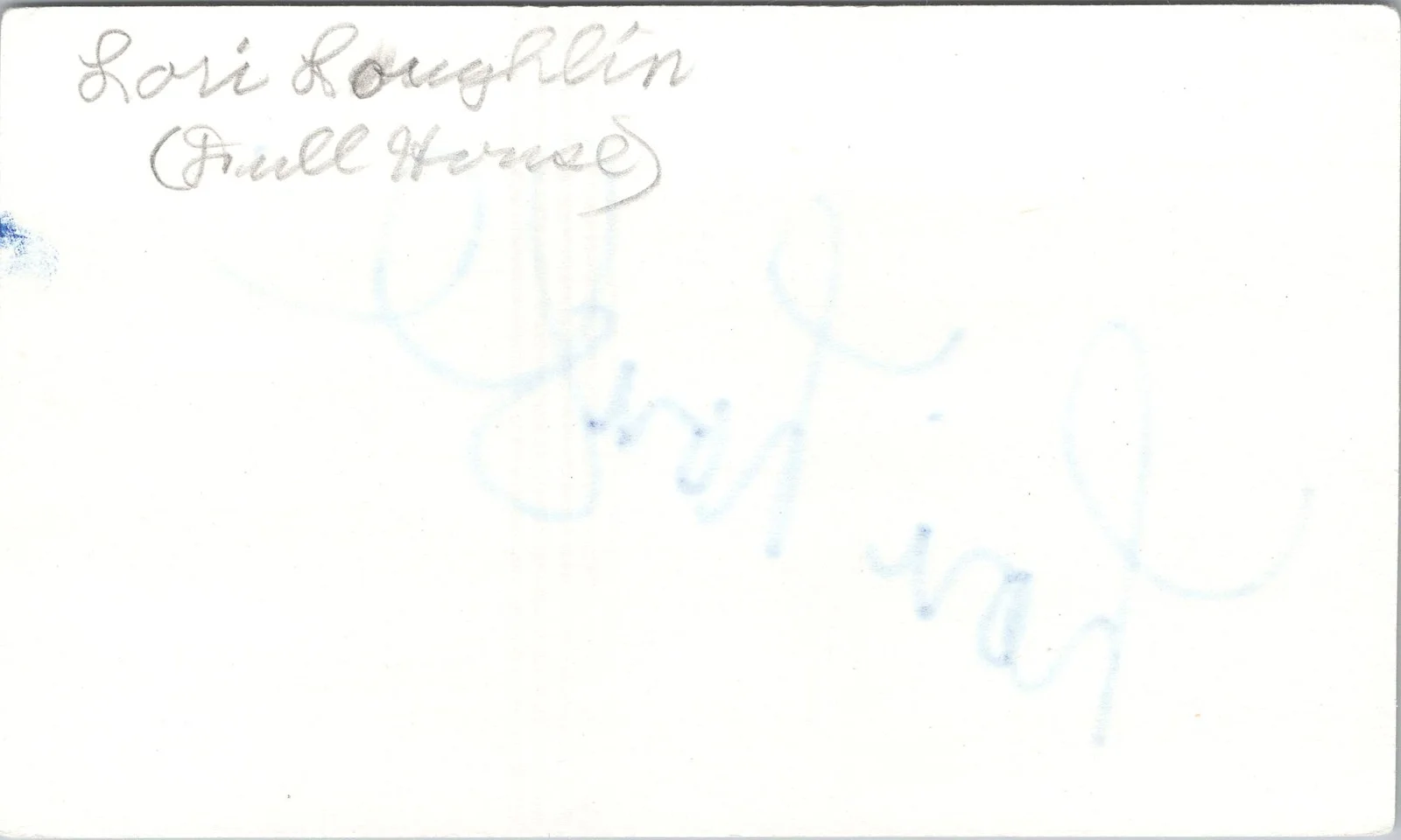Lori Loughlin — Lori Loughlin Signed 3x5 Index Card Full House Autographed, image 2