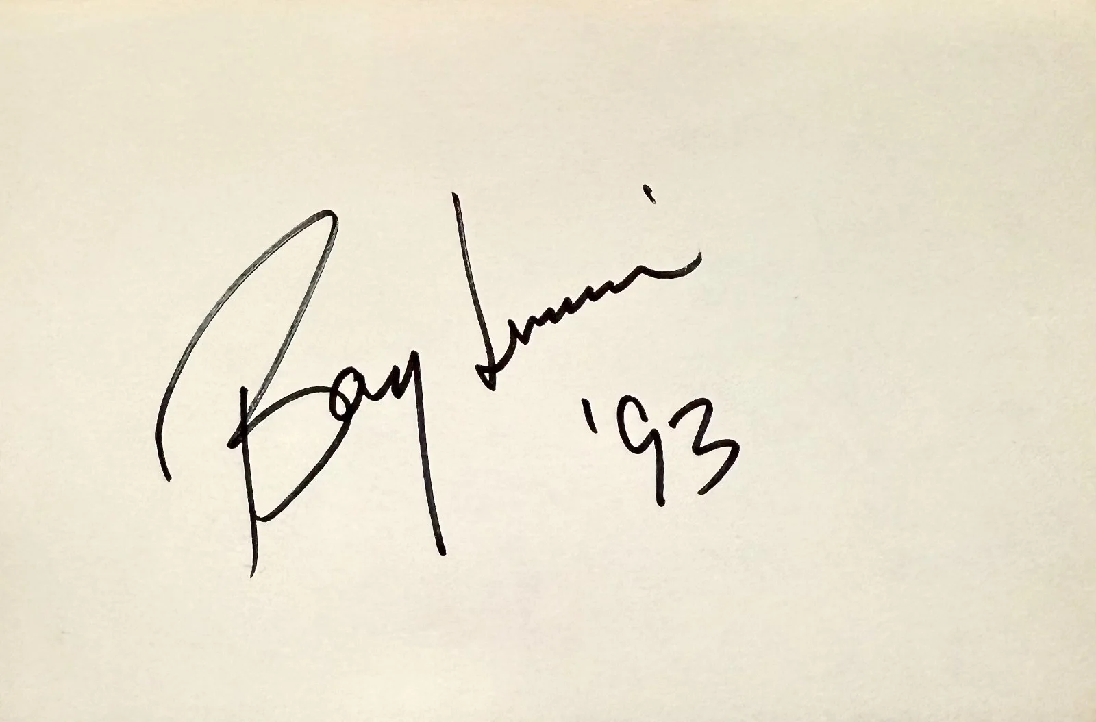 Barry Levinson — BARRY LEVINSON Signed Autograph 4"x 6" INDEX CARD The Natural Sleepers DIRECTOR