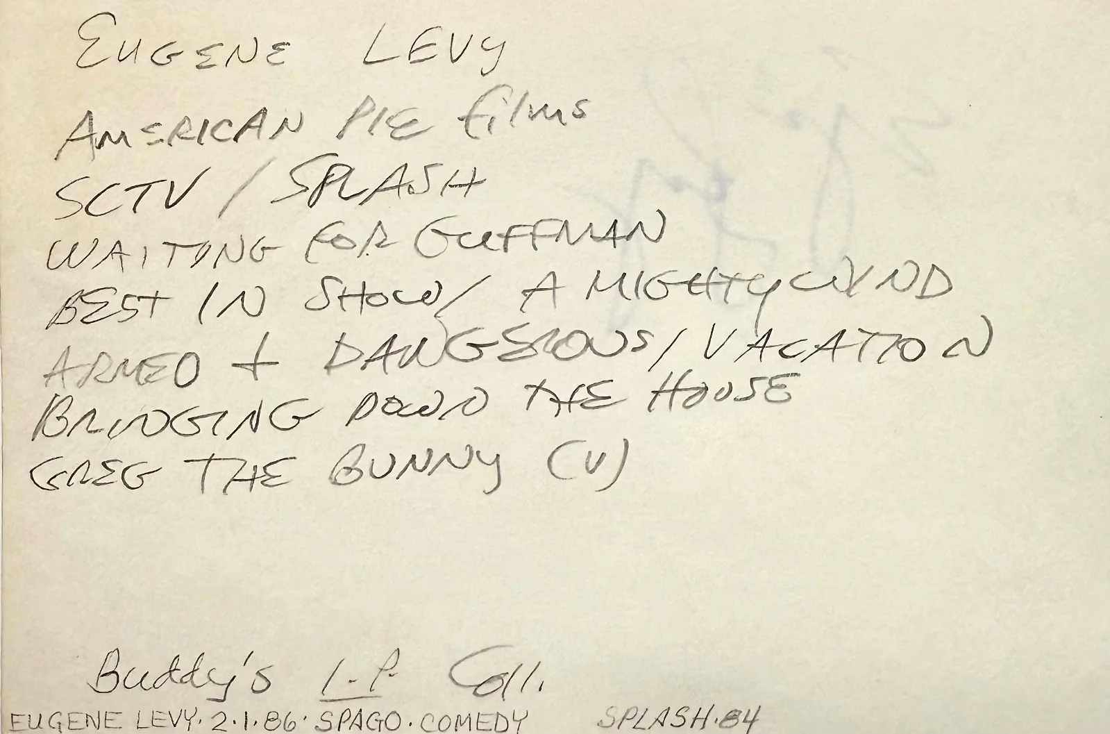 Eugene Levy — EUGENE LEVY Signed Autograph 4"x 6" INDEX CARD SCTV Schitt's Creek AMERICAN PIE, изображение 4
