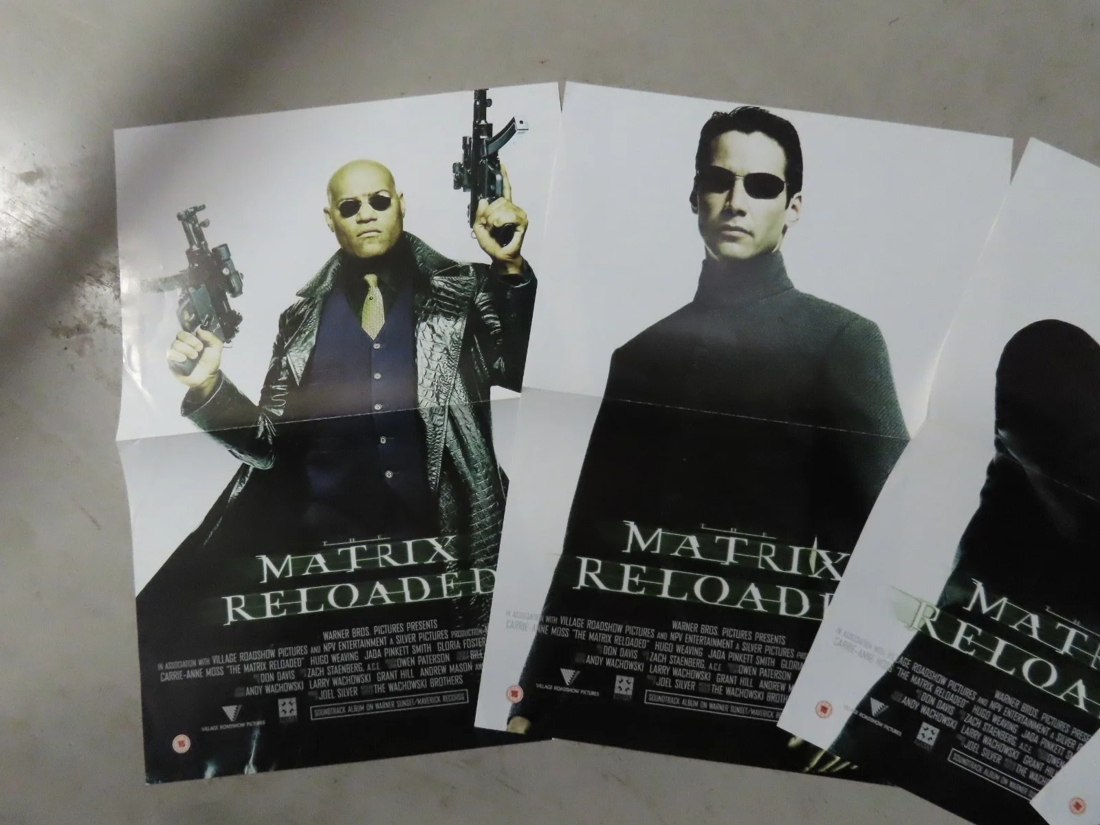 Set of 4 Matrix Reloaded (2003) Movie Posters, A3 Size, Morpheus Sci-Fi Y2K Prop, изображение 2