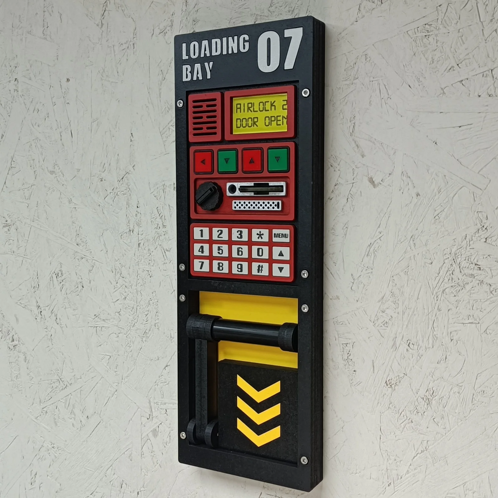 Sci-Fi Loading Bay Control Panel: 3D Prop Replica, Futuristic Wall Art, image 2