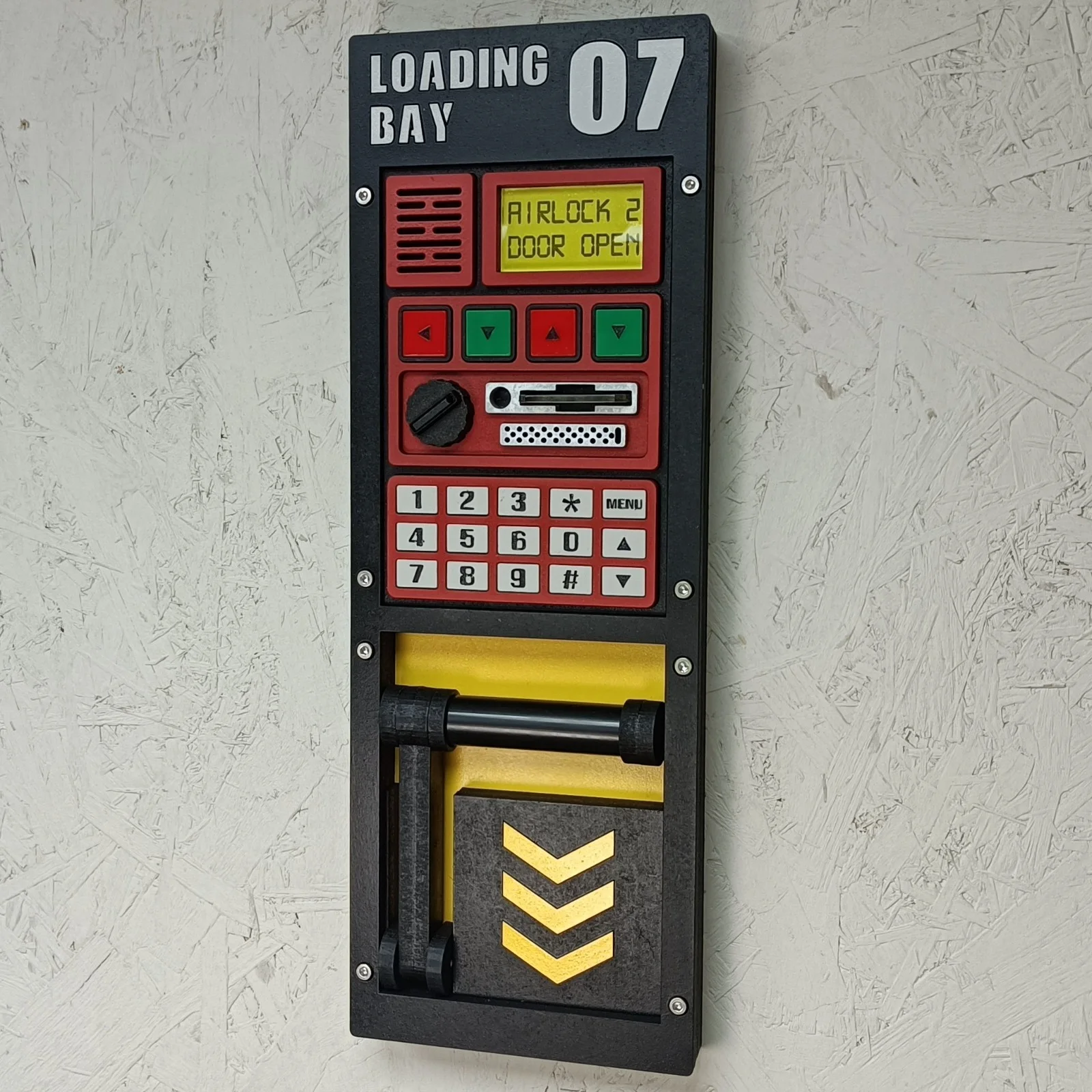 Sci-Fi Loading Bay Control Panel: 3D Prop Replica, Futuristic Wall Art, image 3