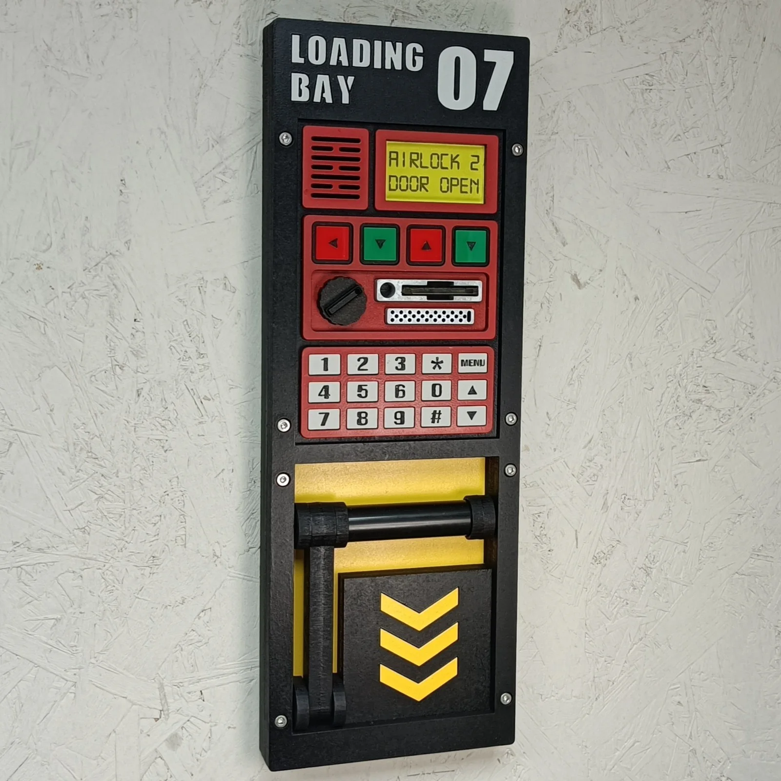 Sci-Fi Loading Bay Control Panel: 3D Prop Replica, Futuristic Wall Art, image 5
