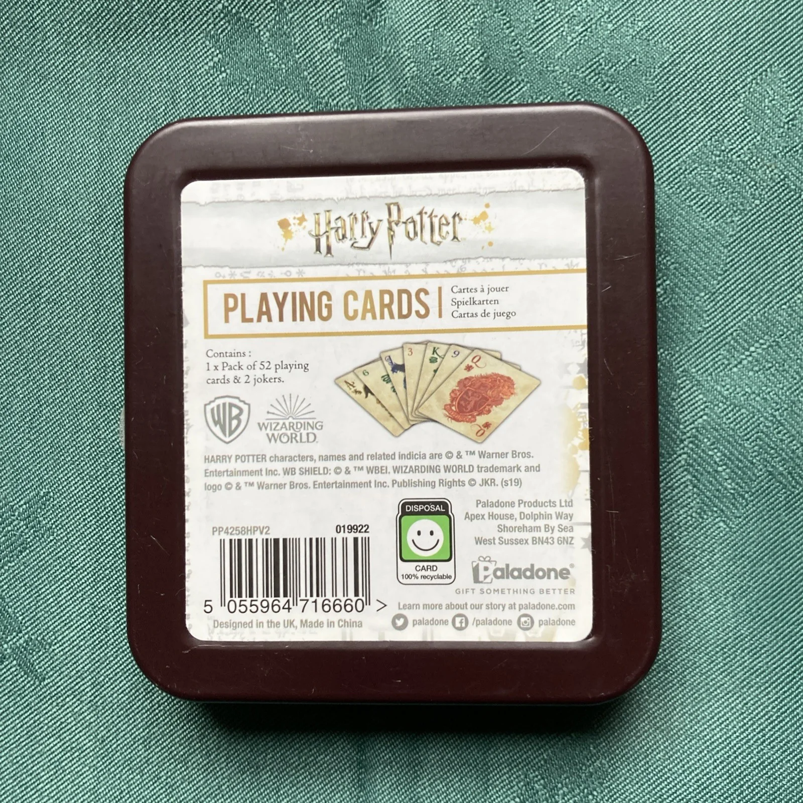 Harry Potter Hogwarts Playing Cards Full Set in Tin, image 2
