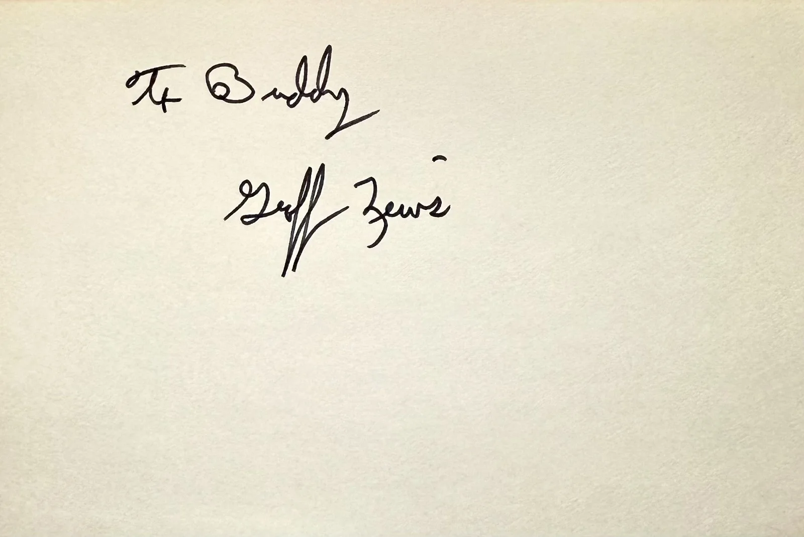 Geoffrey Lewis — GEOFFREY LEWIS Autograph Signed 4x6 INDEX CARD High Plains Drifter Bronco Billy