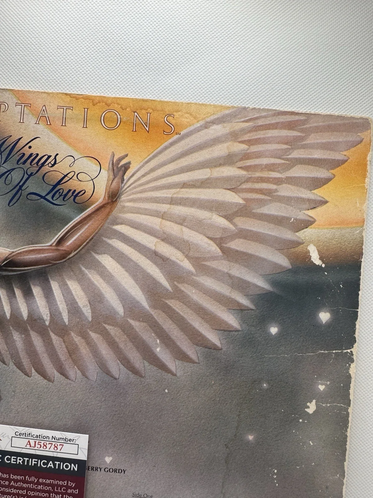 THE TEMPTATIONS SIGNED VINYL BY 3 OTIS WILLIAMS WINGS OF LOVE EDWARDS JSA GLENN, image 4