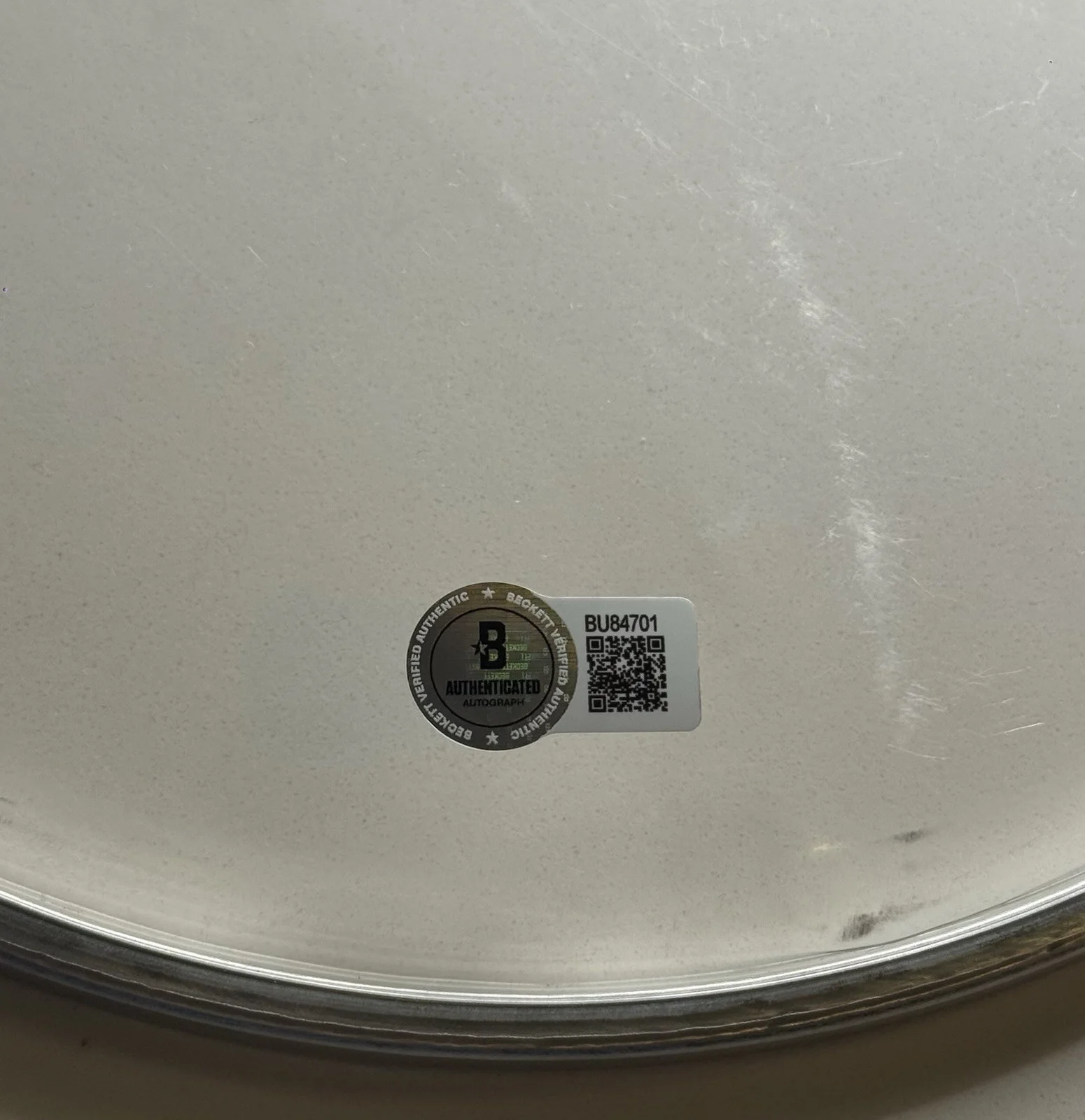 Brad Wilk Rage Against the Machine Autograph Signed Transparent Drumhead Beckett, image 3