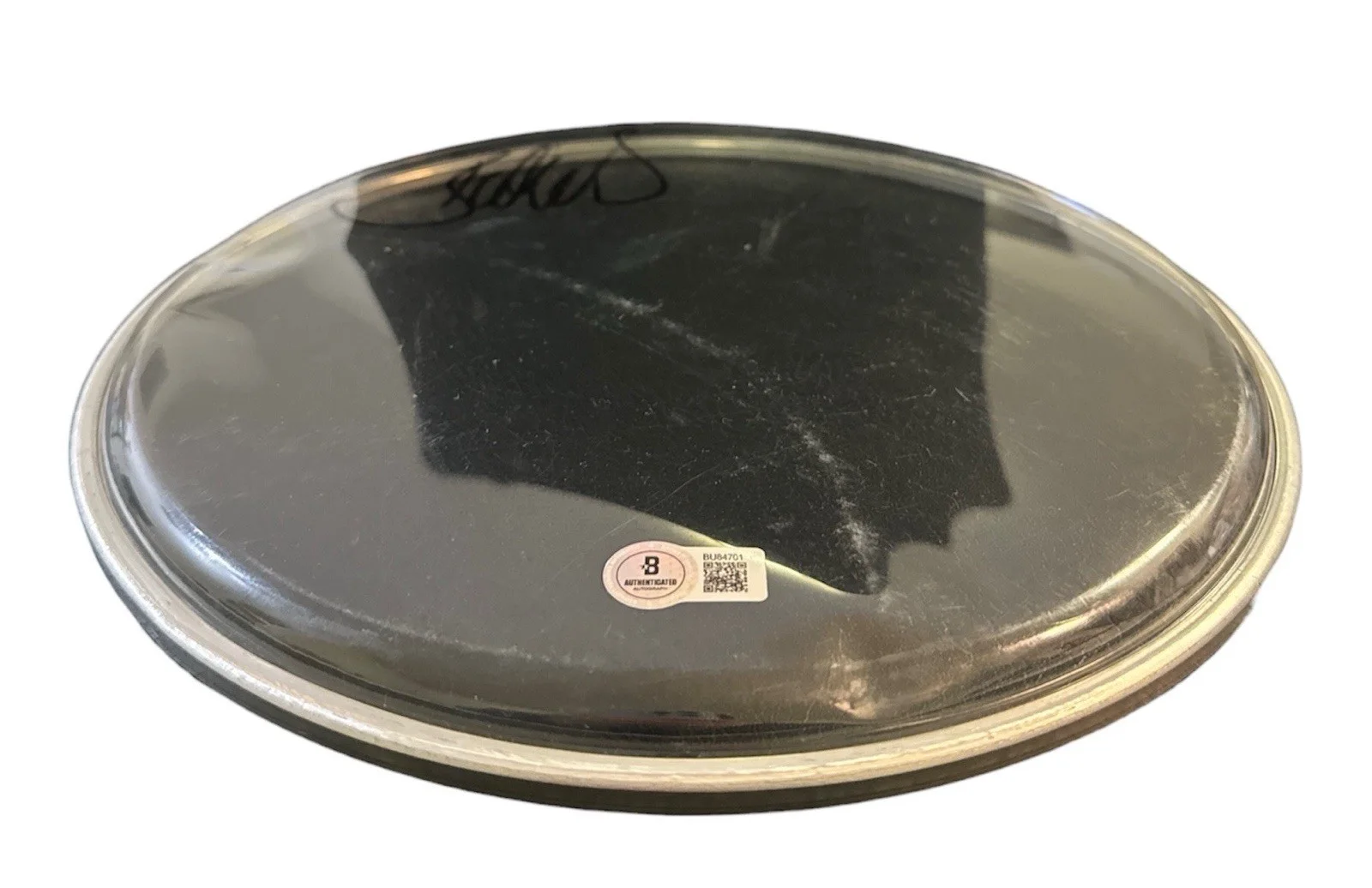 Brad Wilk Rage Against the Machine Autograph Signed Transparent Drumhead Beckett, image 4