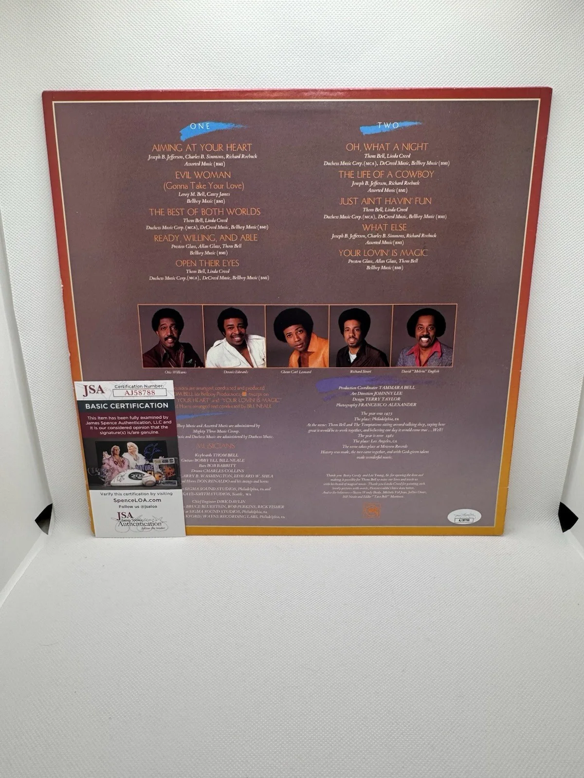 THE TEMPTATIONS SIGNED VINYL BY 3 OTIS WILLIAMS SELF TITLED EDWARDS JSA GLENN, image 2