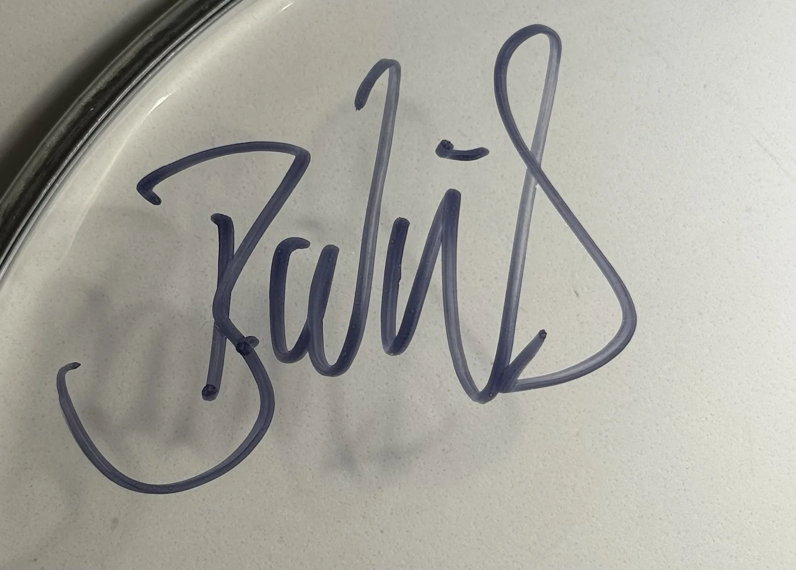 Brad Wilk Rage Against the Machine Autograph Signed Transparent Drumhead Beckett, image 2
