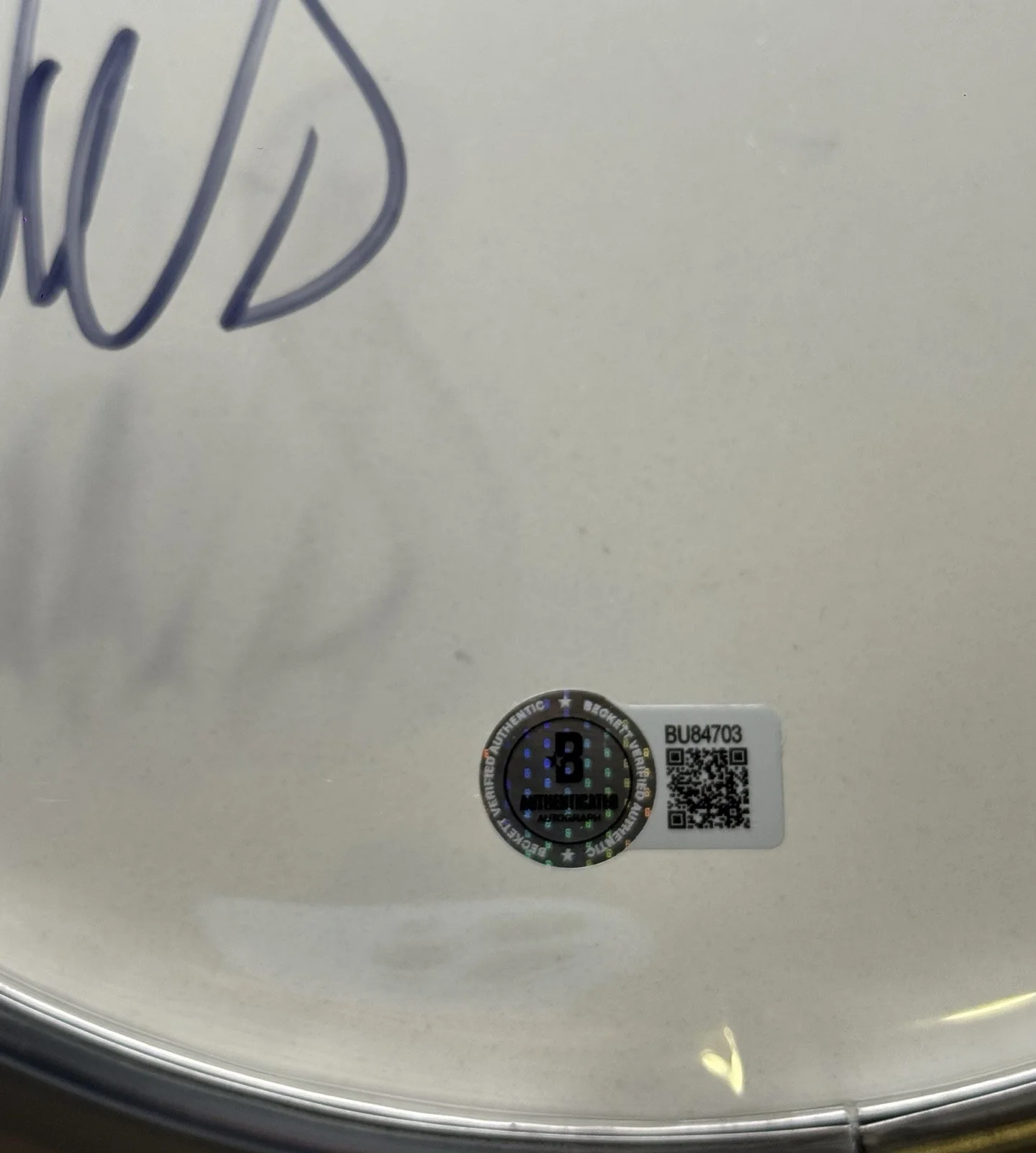 Brad Wilk Rage Against the Machine Autograph Signed Transparent Drumhead Beckett, image 3