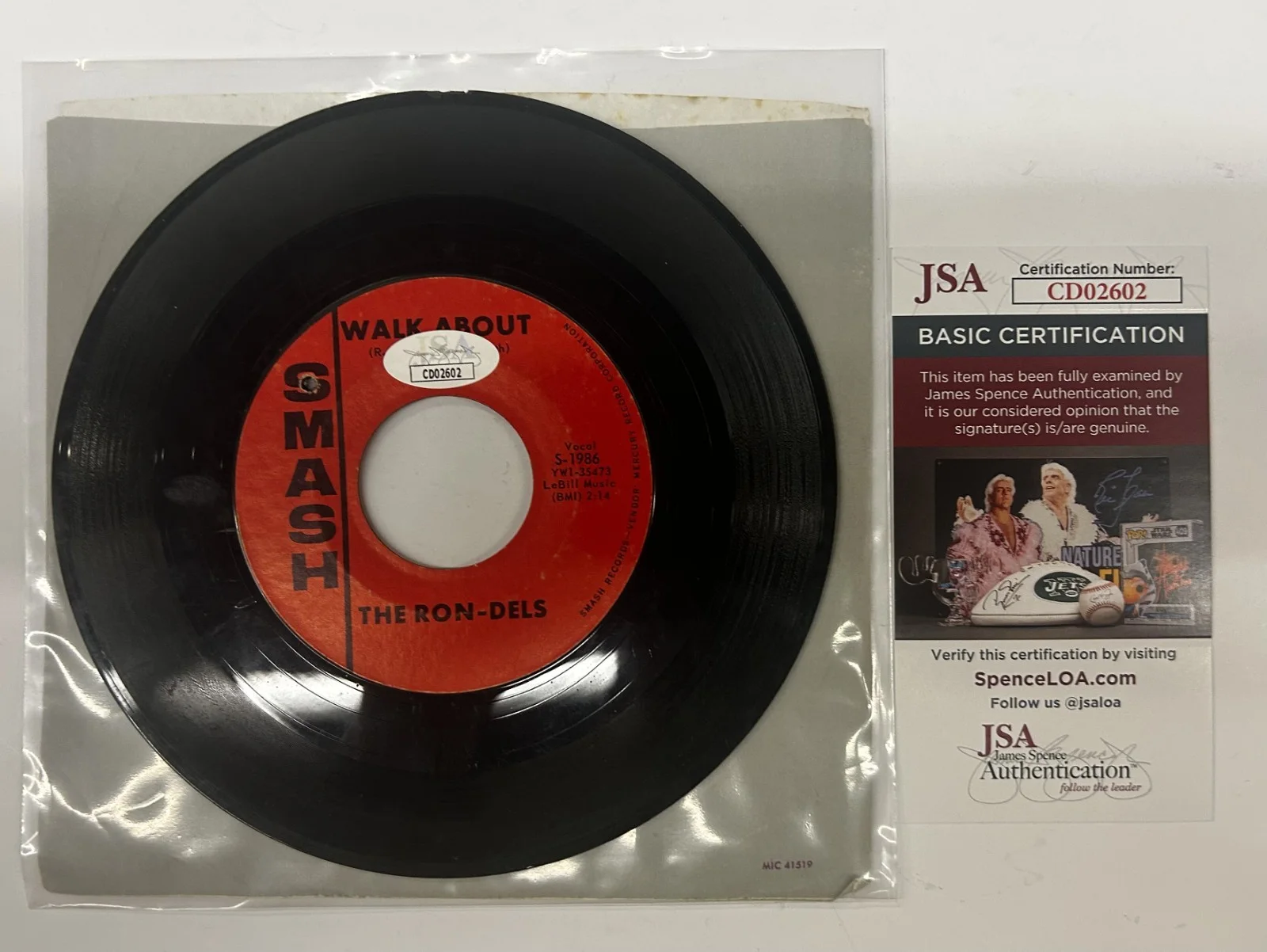 Delbert McClinton Signed 45 Record Auto Autograph JSA COA, image 2