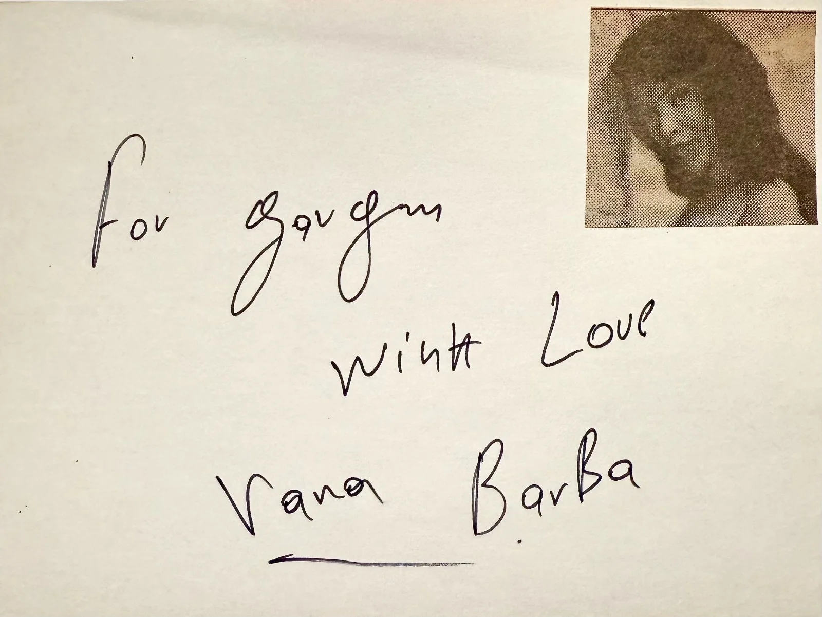 Vana Barba — VANA BARBA Signed Autographed 4" x 5" INDEX CARD Ante Geia Tzivaeri Mediterraneo, изображение 3