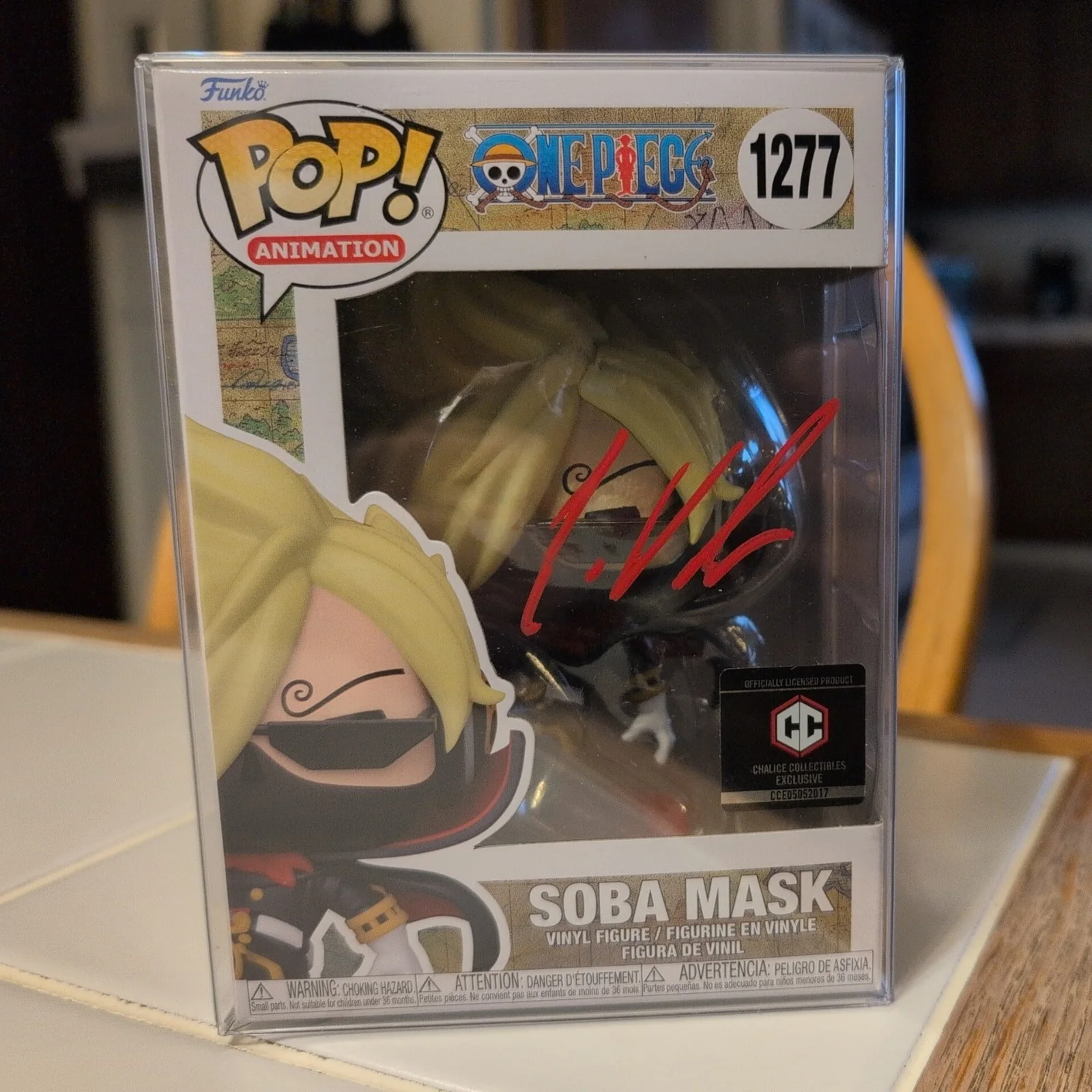 Eric Vale — Soba Mask Signed Funko Sanji One Piece Eric Vale Pop Anime Autograph PSA COA