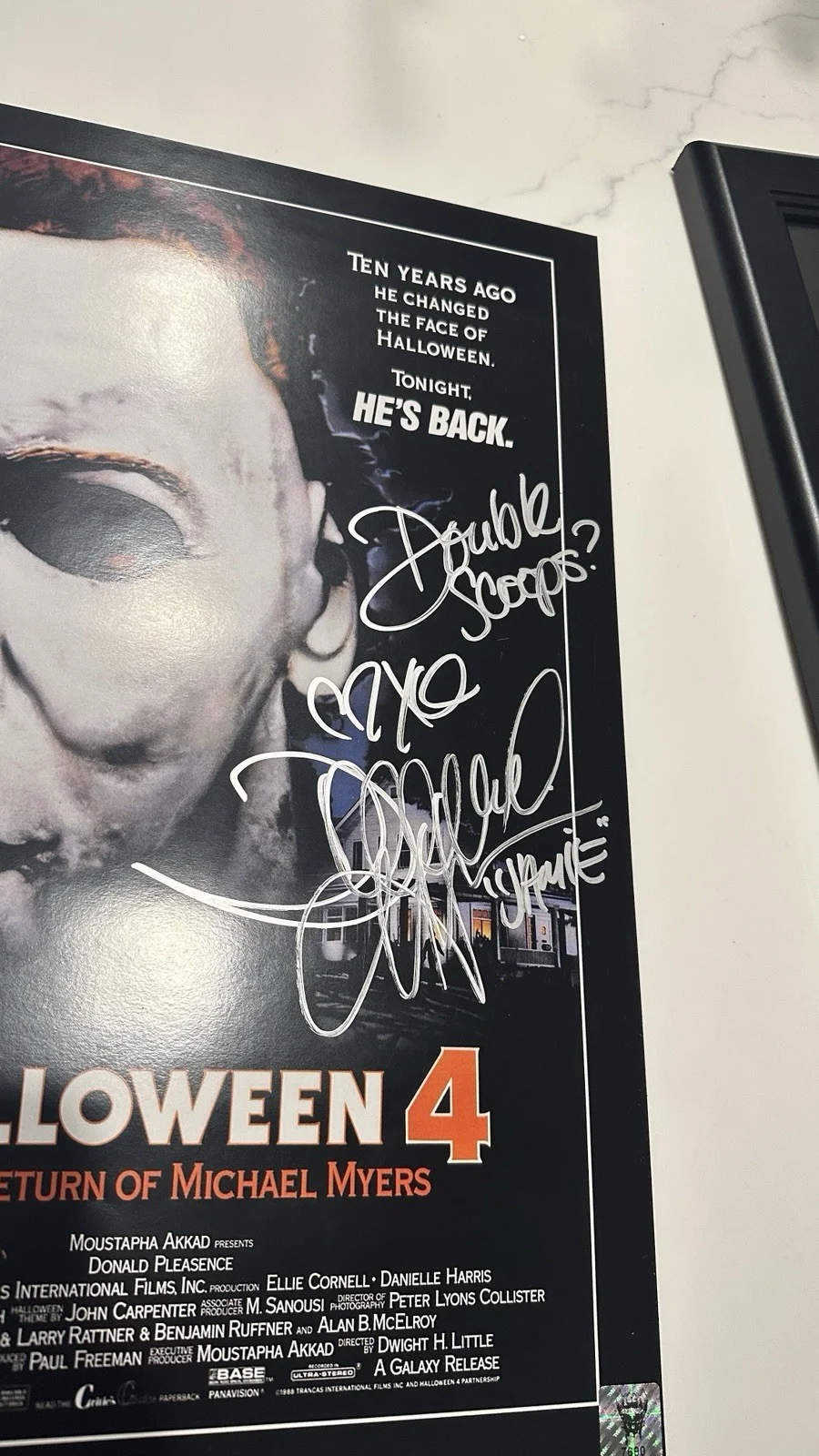 Halloween 4 Poster 11x17 Autograph Danielle Harris Signed Inscription Certified, изображение 2