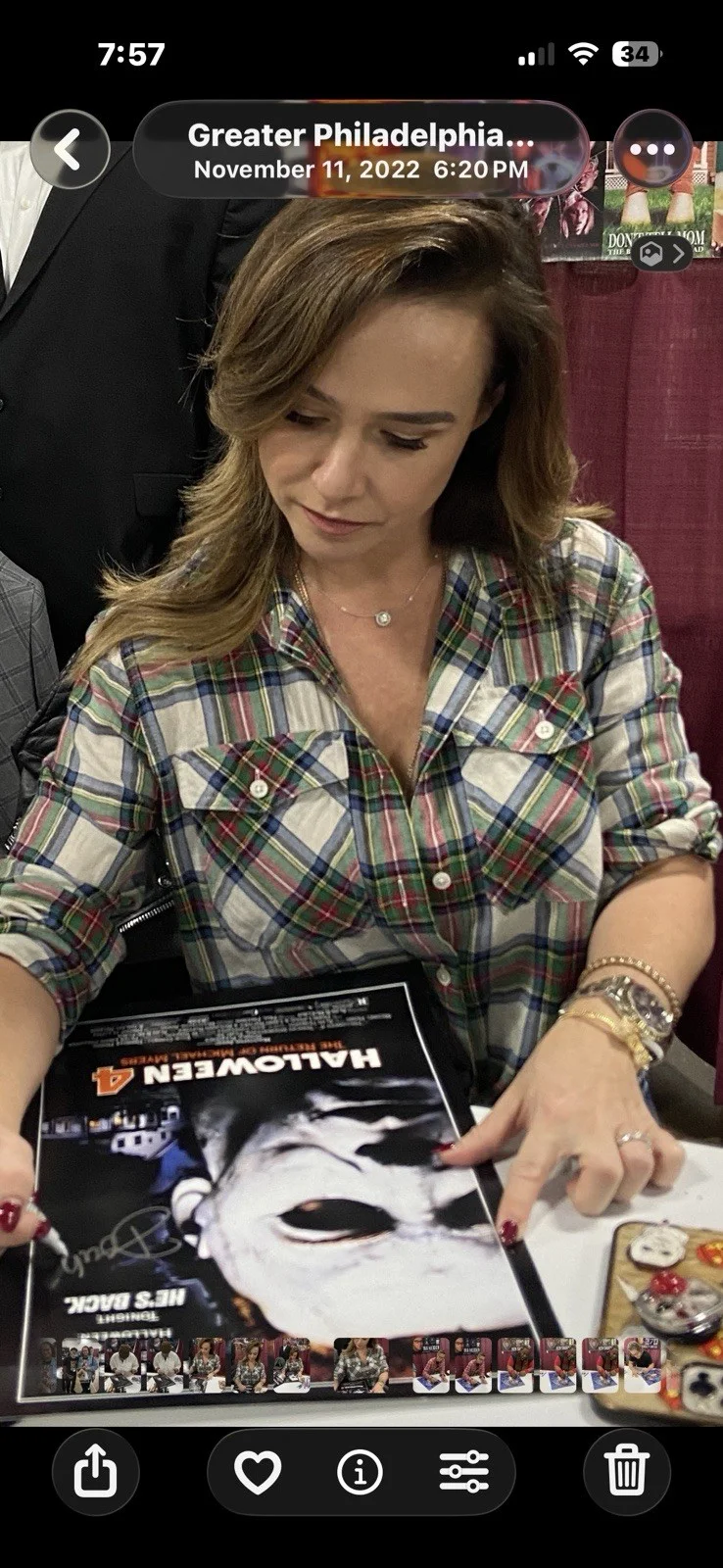 Halloween 4 Poster 11x17 Autograph Danielle Harris Signed Inscription Certified, изображение 3