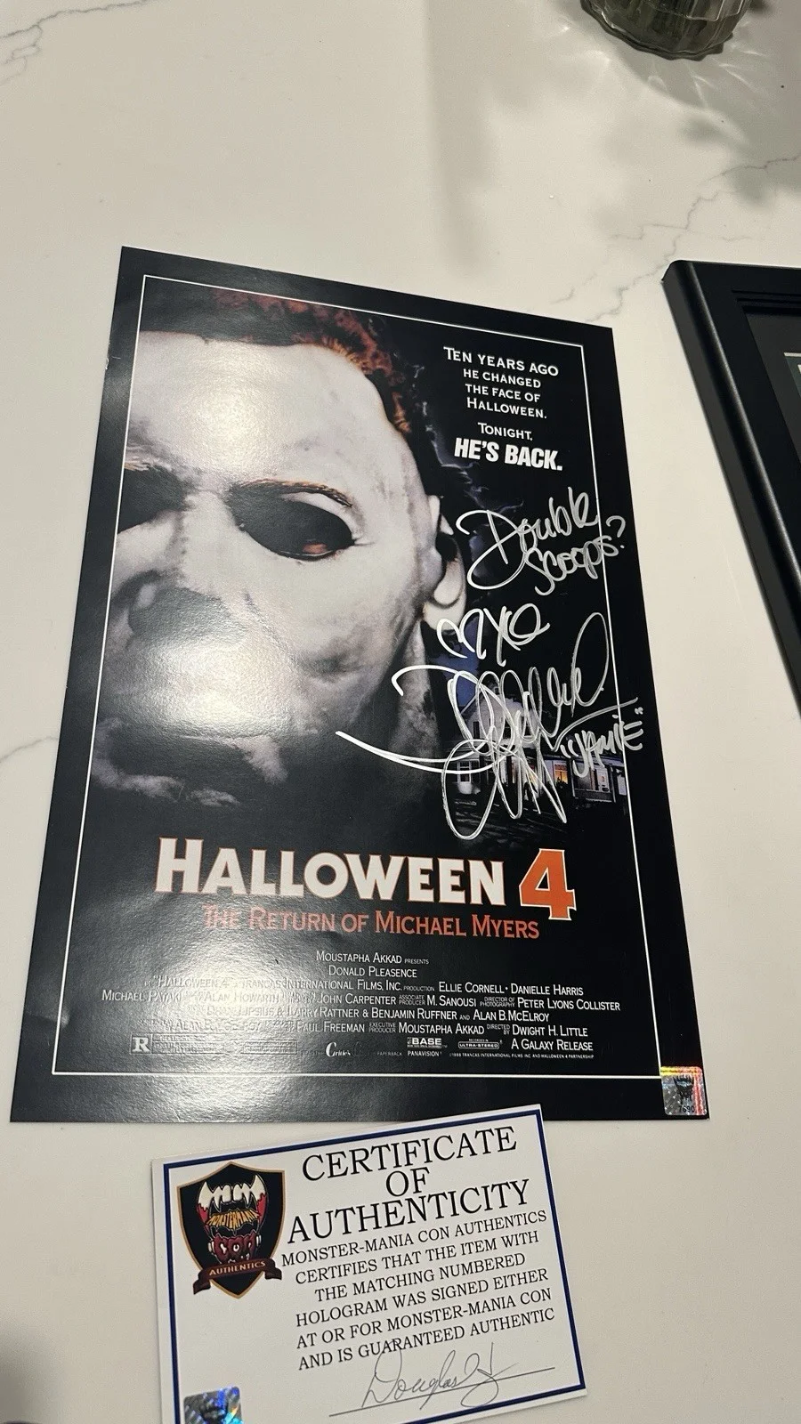 Halloween 4 Poster 11x17 Autograph Danielle Harris Signed Inscription Certified, изображение 5