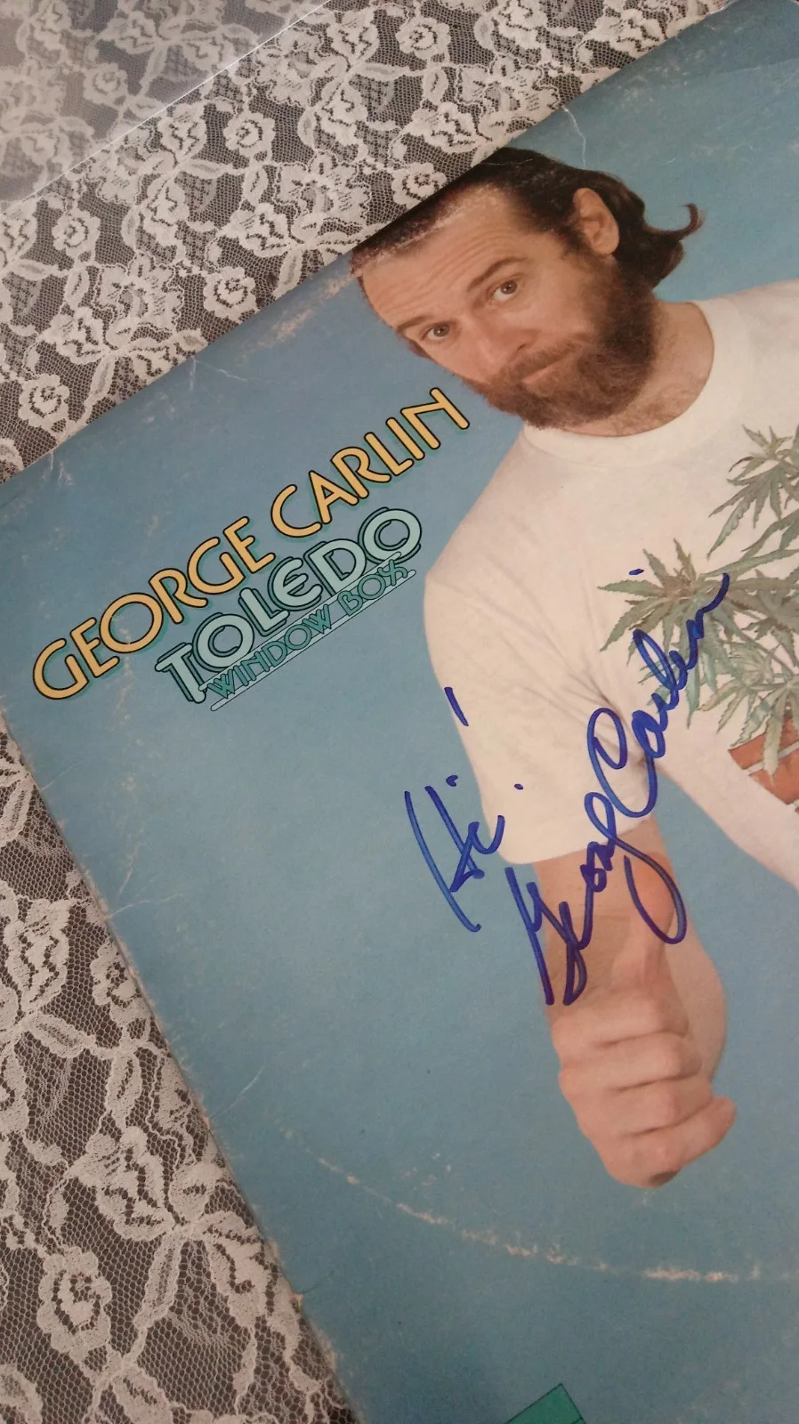 George Carlin — SIGNED GEORGE CARLIN RARE VINYL RECORD LP ALBUM COMEDIAN 1974 TOLEDO WINDOW BOX, изображение 2
