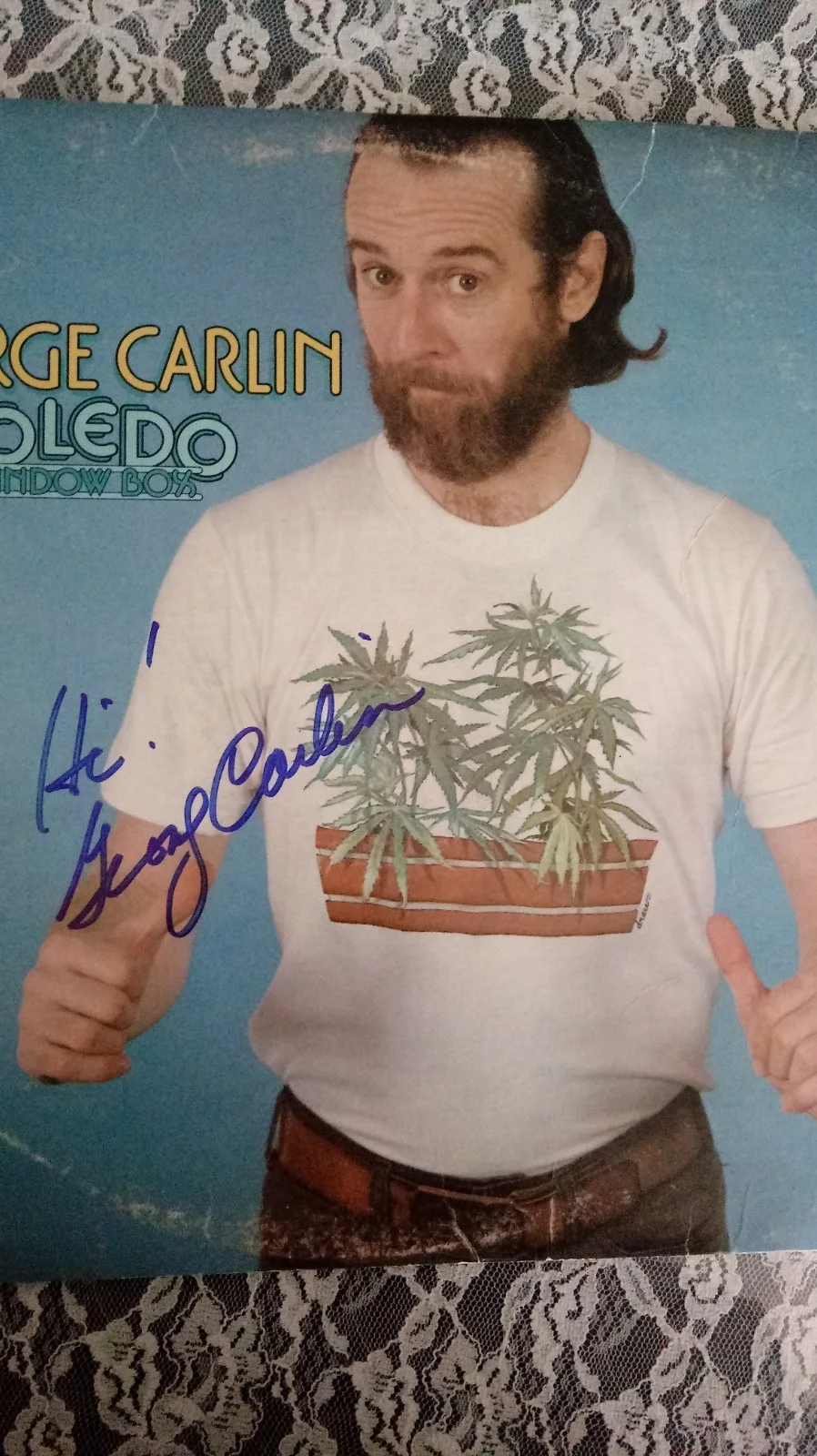 George Carlin — SIGNED GEORGE CARLIN RARE VINYL RECORD LP ALBUM COMEDIAN 1974 TOLEDO WINDOW BOX, изображение 5