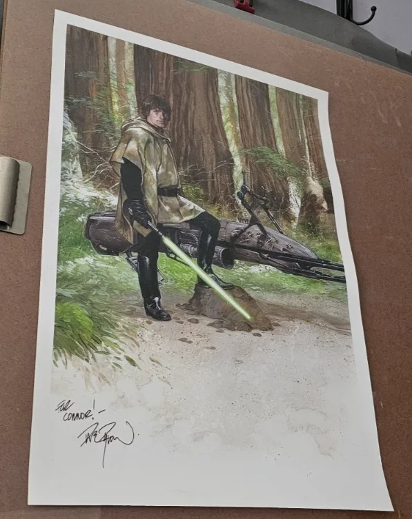 Dave Dorman — Star Wars Luke Skywalker Forest Moon Of Endor Signed Photo Print Dave Dorman, изображение 3