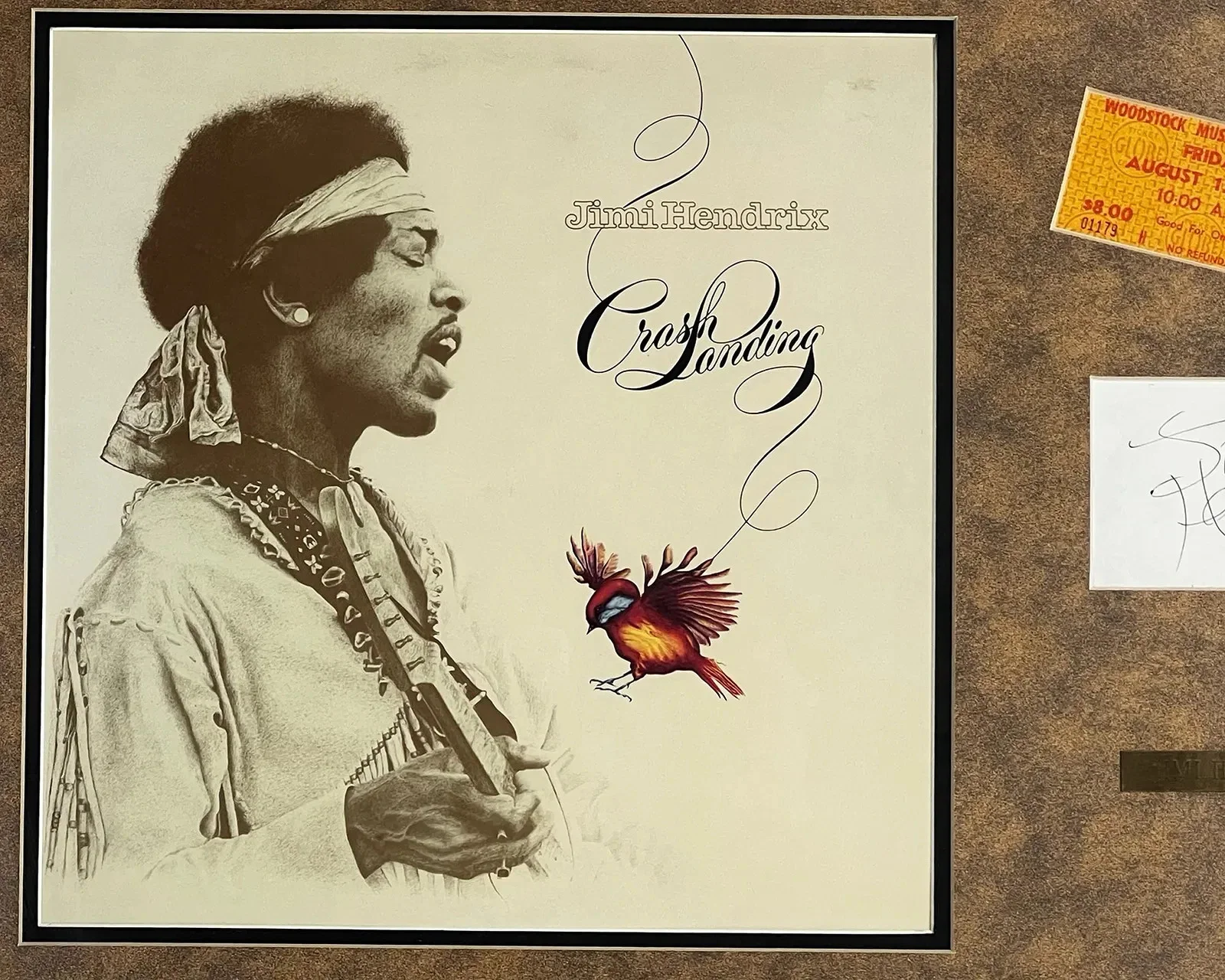 Jimi Hendrix — Jimi Hendrix Signed Autographed Card Display Woodstock Ticket With Provenance, изображение 3