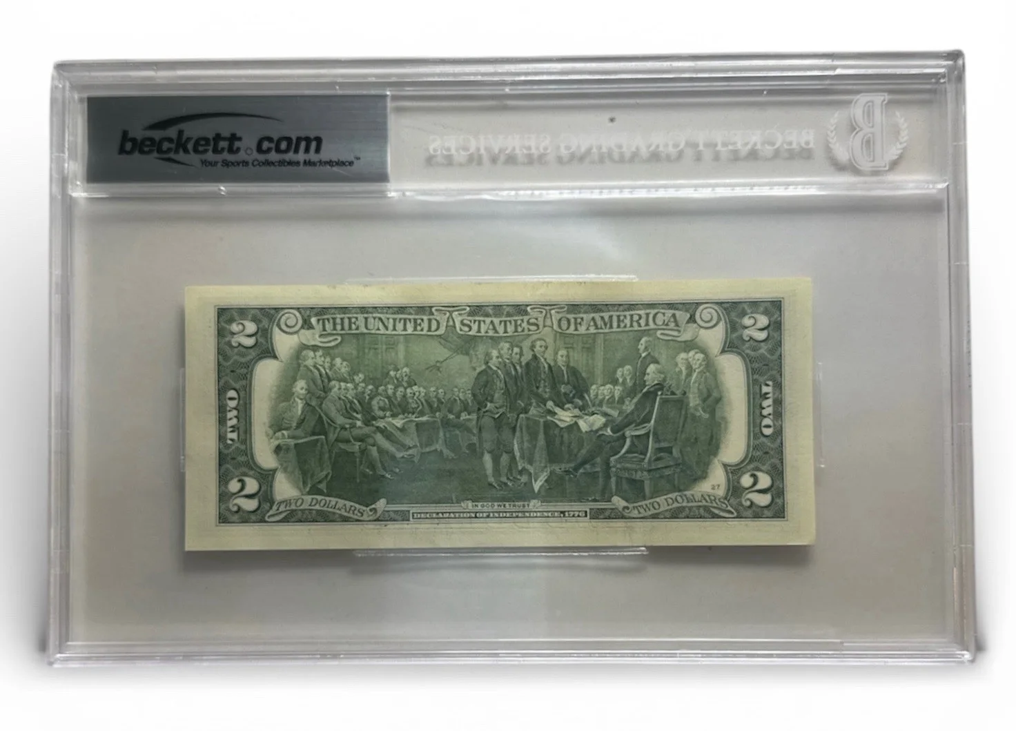 Daveed Diggs — Daveed Diggs Autograph Signed $2 Bill Hamilton Thomas Jefferson Beckett Slab COA, image 2