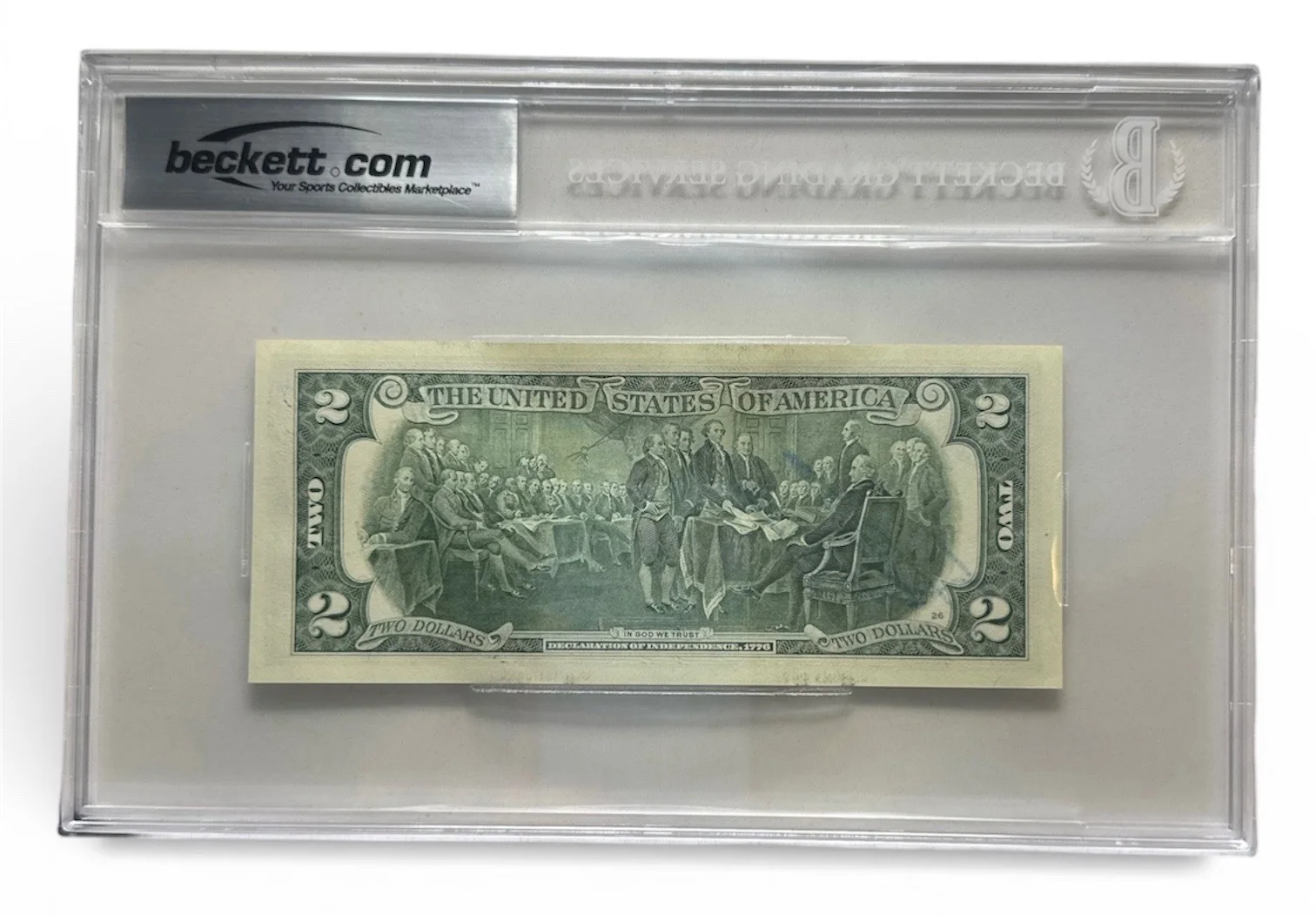 Daveed Diggs — Daveed Diggs Autograph Signed $2 Bill Hamilton Thomas Jefferson Beckett Slab COA, image 2