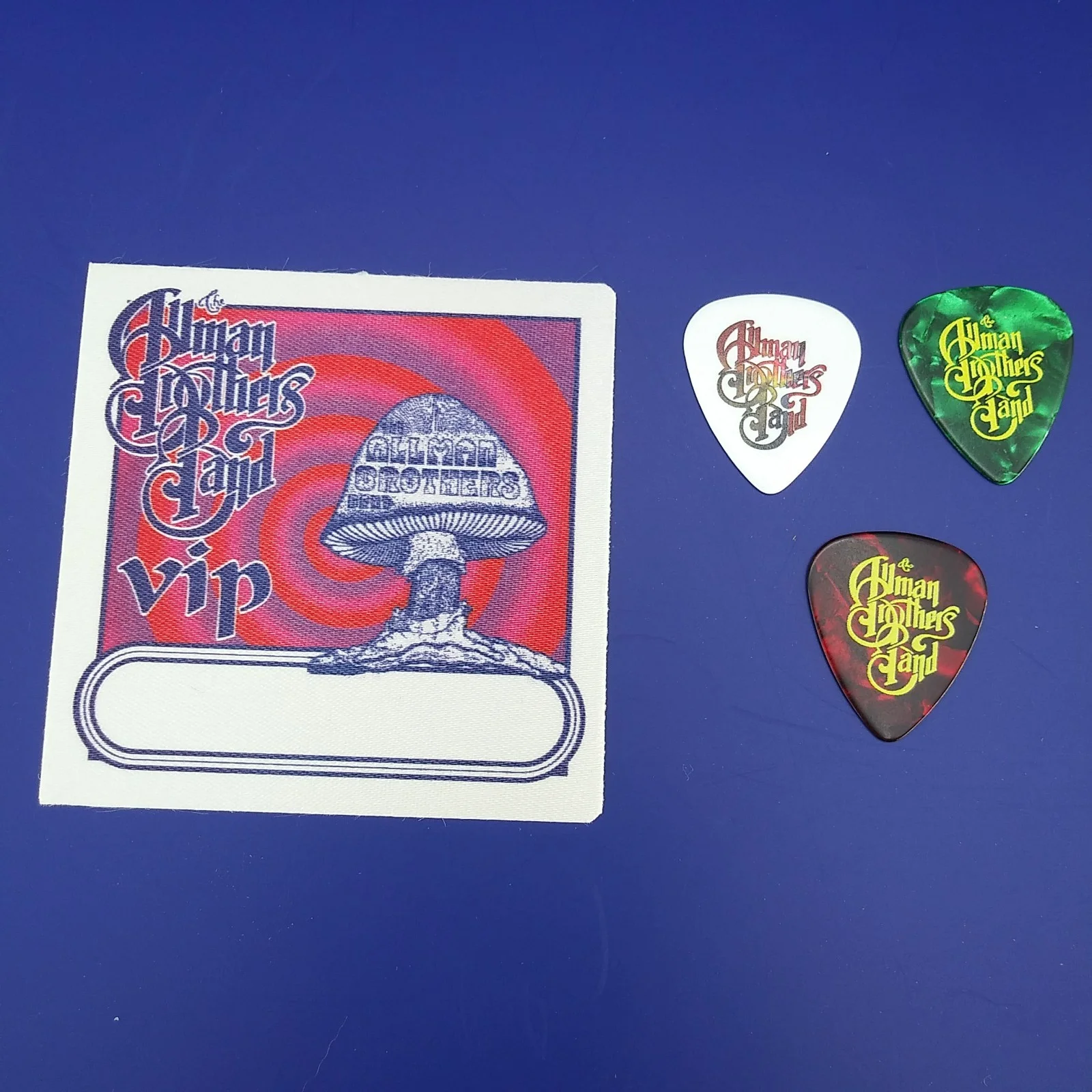 ALLMAN BROTHERS BAND authentic backstage pass 3 novelty signature guitar picks, изображение 2