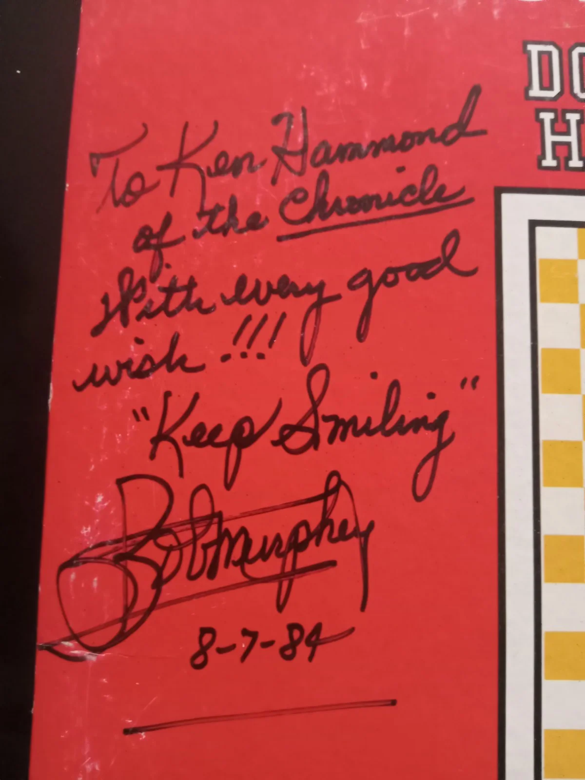 RARE BOB MURPHEY ALBUM WITH SIGNED HANDWRITTEN INSCRIPTION DATED 8-7-84, image 2