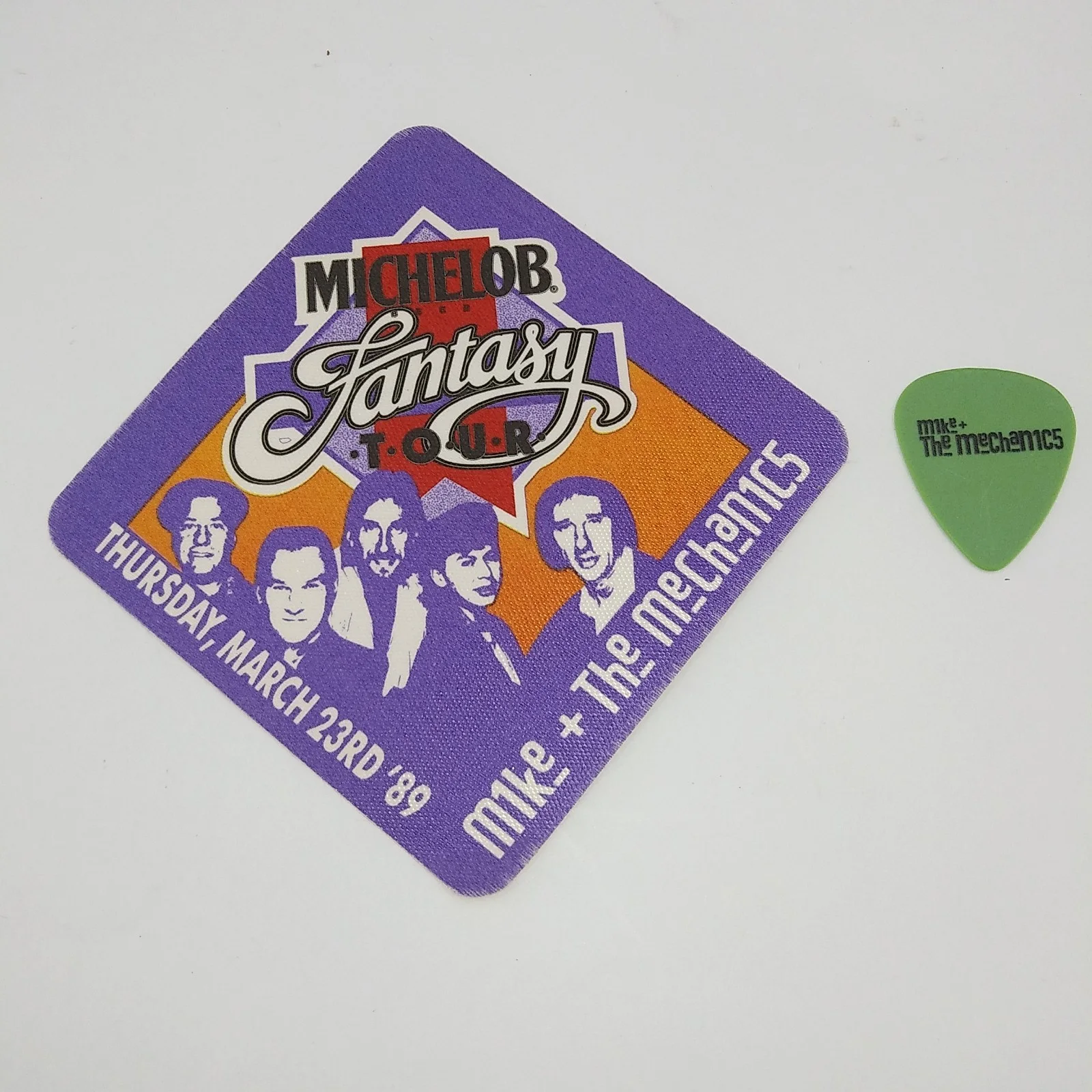 Authentic Mike & The Mechanics (Genesis) backstage pass 1 signature guitar pick, изображение 2