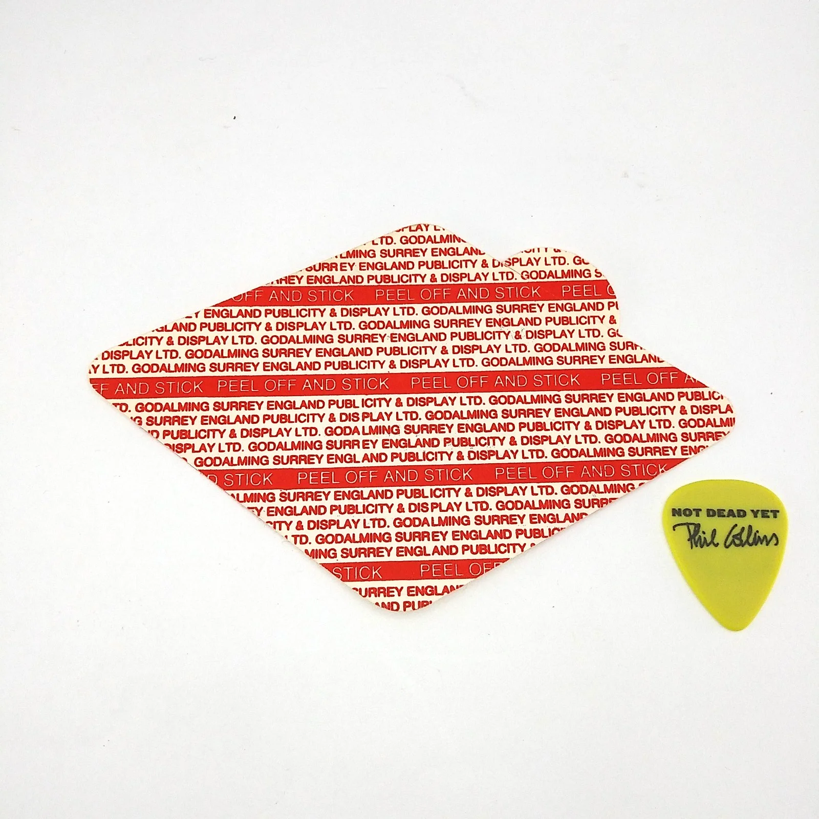 Authentic Phil Collins (Genesis) backstage pass 1 signature guitar pick, image 2
