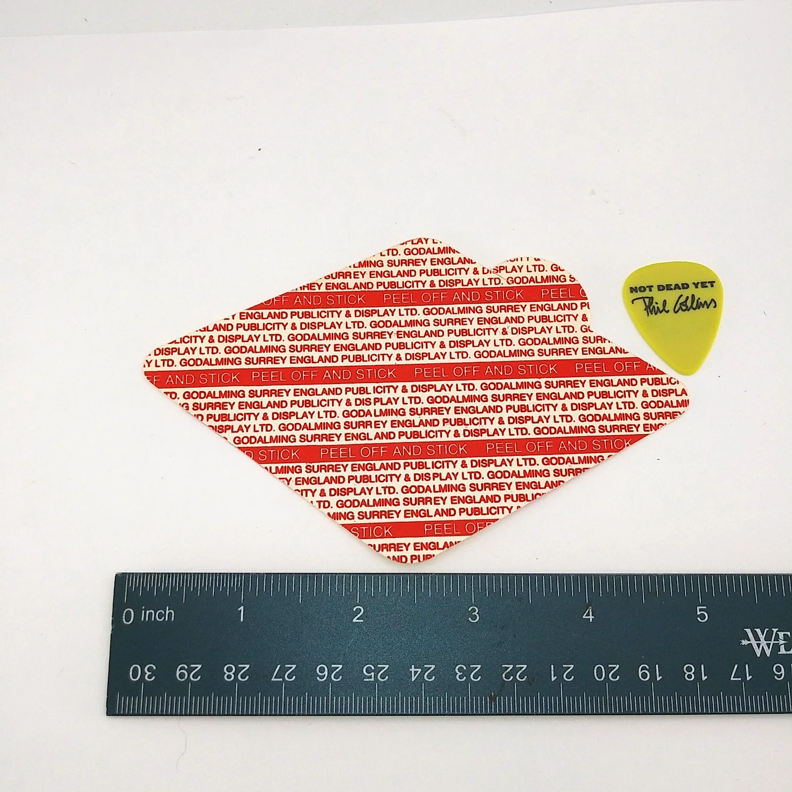 Authentic Phil Collins (Genesis) backstage pass 1 signature guitar pick, image 3