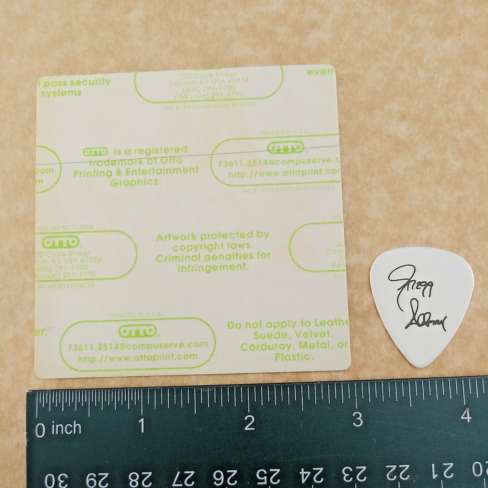 ALLMAN BROTHERS BAND backstage pass 1 novelty signature guitar picks zz2, image 3