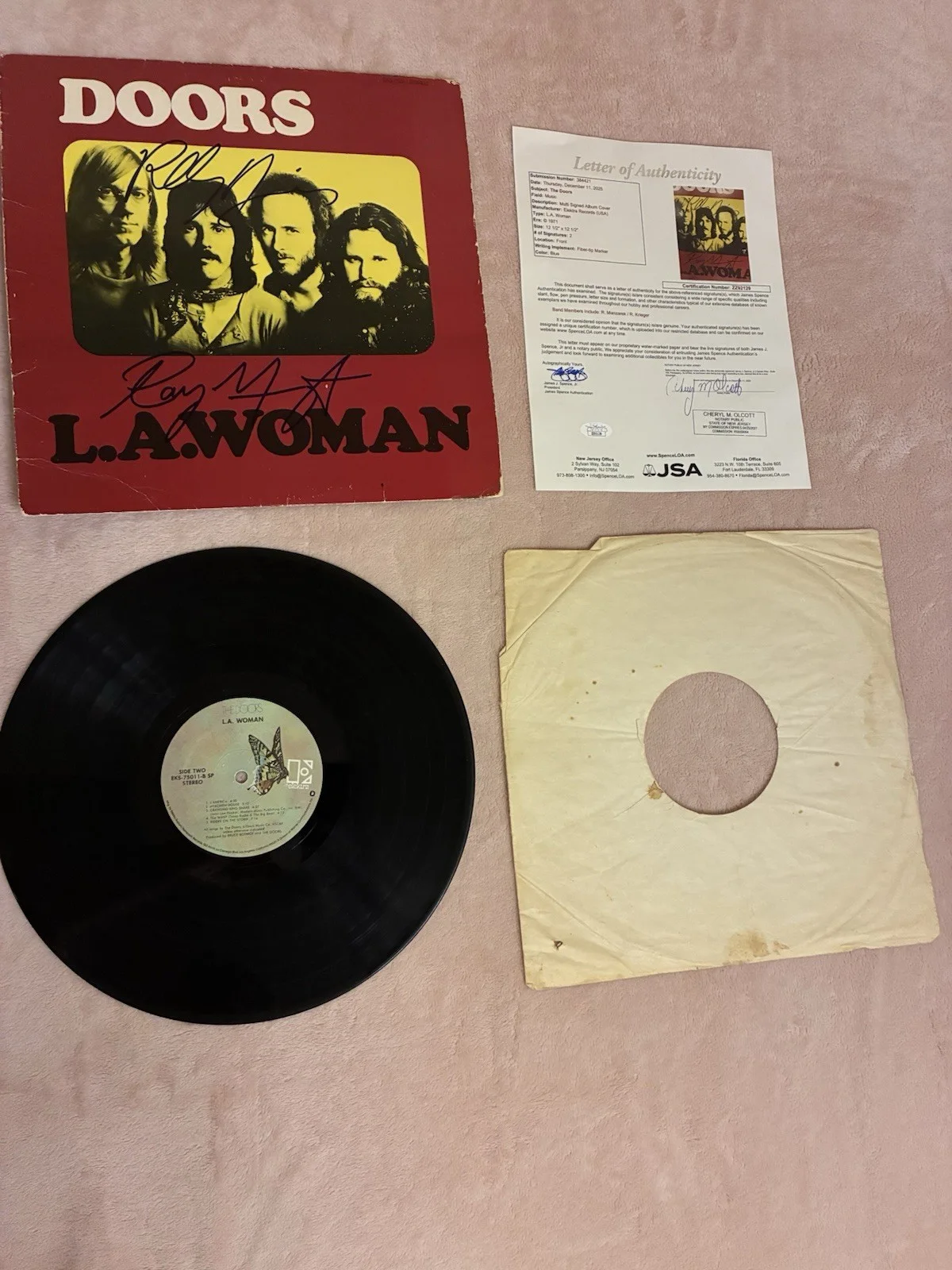 The Doors L.A. Woman Signed By Two, image 2