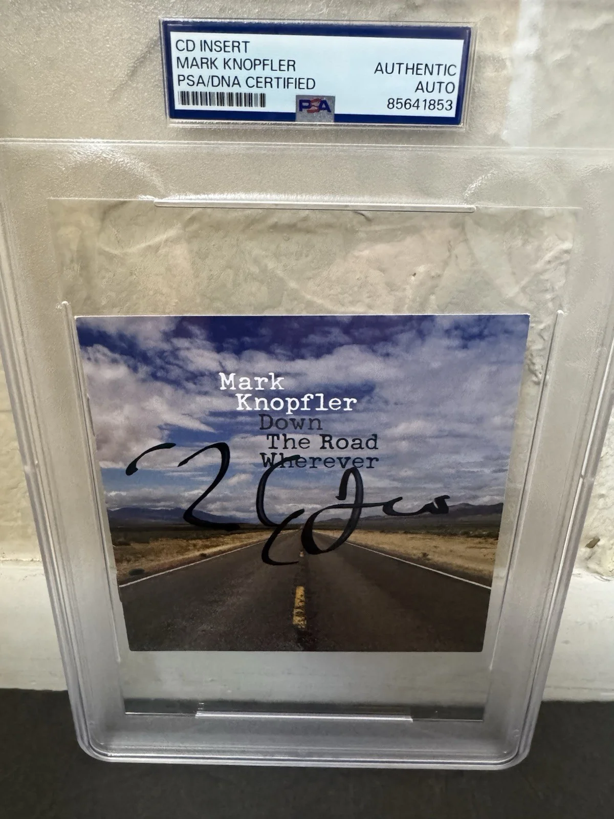 Mark Knophler signed CD Down The Road Wherever Insert Slabbed PSA Dire Straits, image 2
