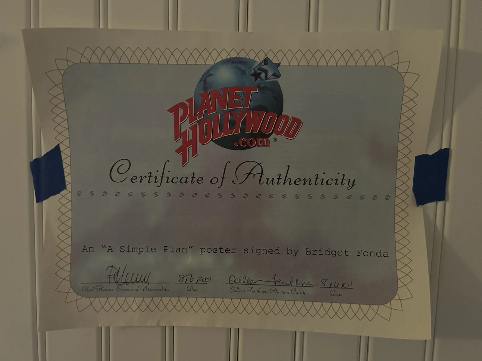 Bridget Fonda A Simple Plan 27x40 Autographed Movie Poster 2 Certificates Auto, изображение 2
